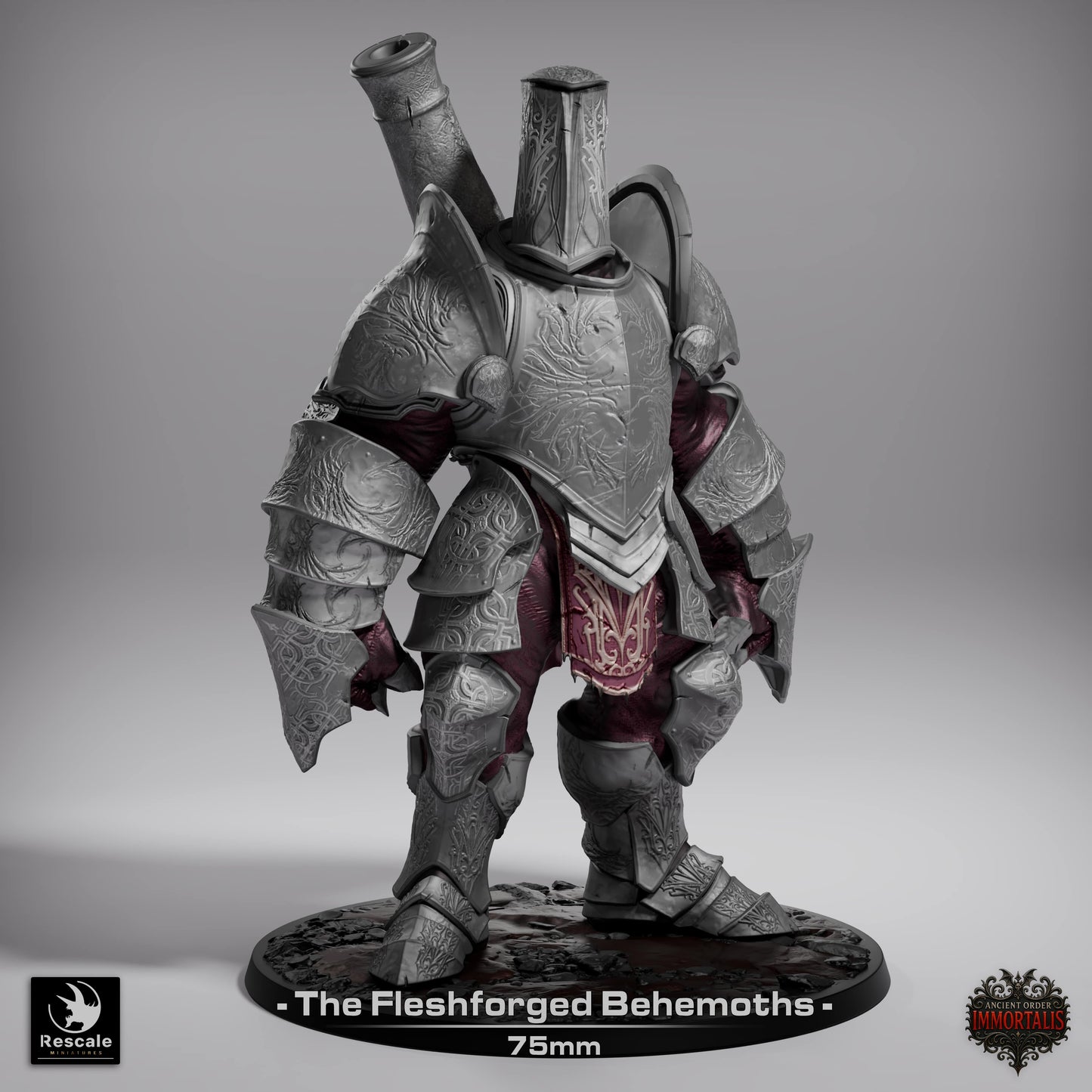 Fleshforged Behemoth Knight Large D&D Miniature | Undead Construct Warrior Figure | Resin 3D Printed Tabletop RPG Model | 75mm Base