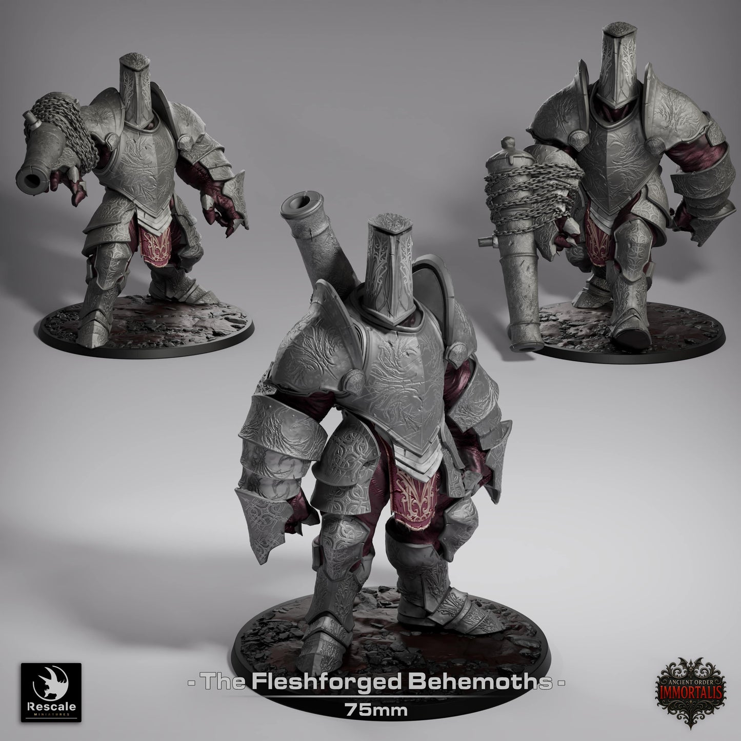 Fleshforged Behemoth Knight Large D&D Miniature | Undead Construct Warrior Figure | Resin 3D Printed Tabletop RPG Model | 75mm Base