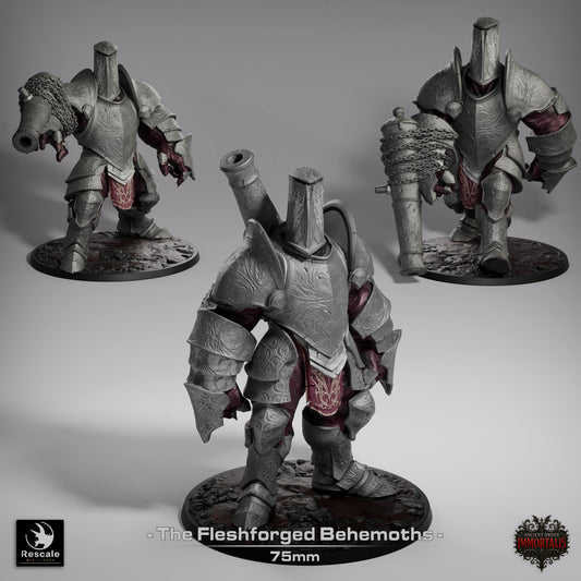 Fleshforged Behemoth Knight Large D&D Miniature | Undead Construct Warrior Figure | Resin 3D Printed Tabletop RPG Model | 75mm Base