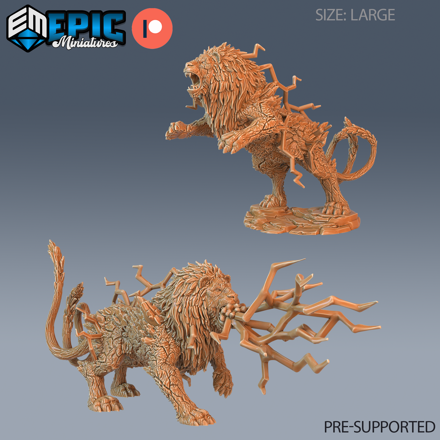 Thunder Lion DND TTRPG Resin Model 51mm Base