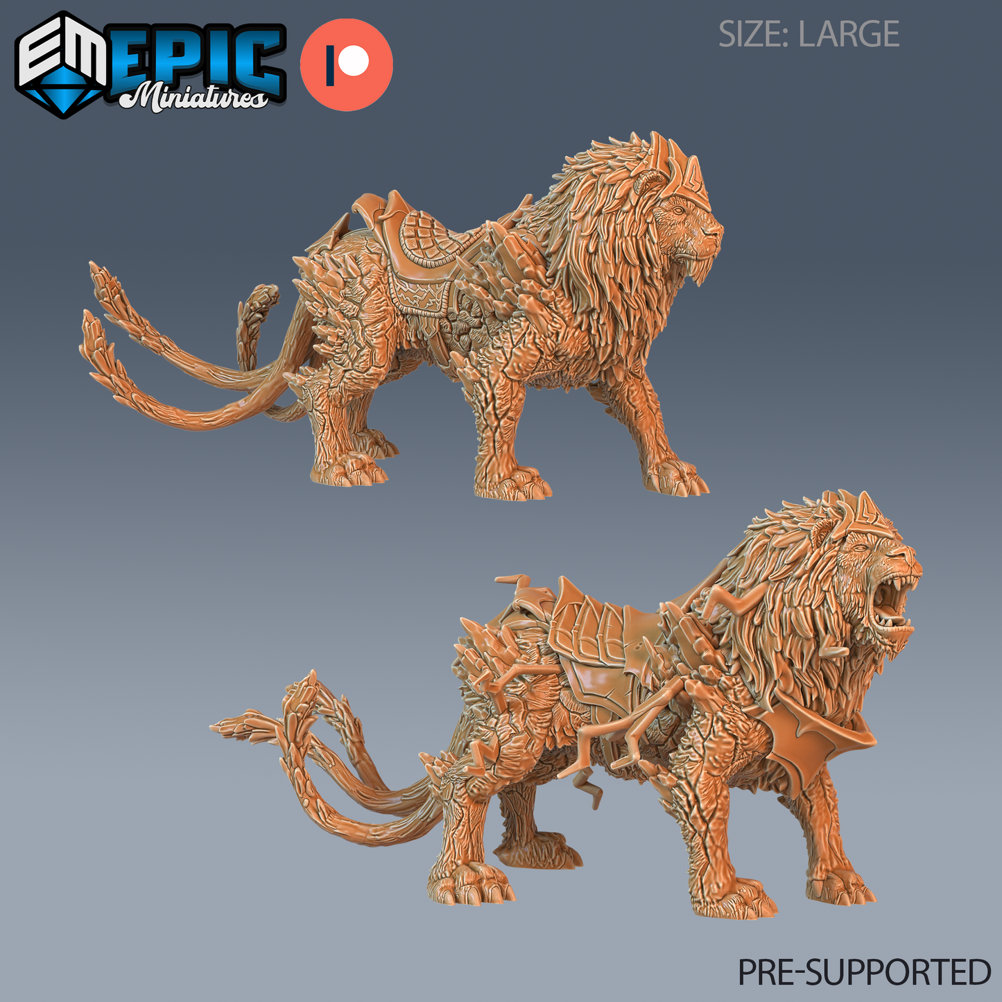 Thunder Lion DND TTRPG Resin Model 51mm Base