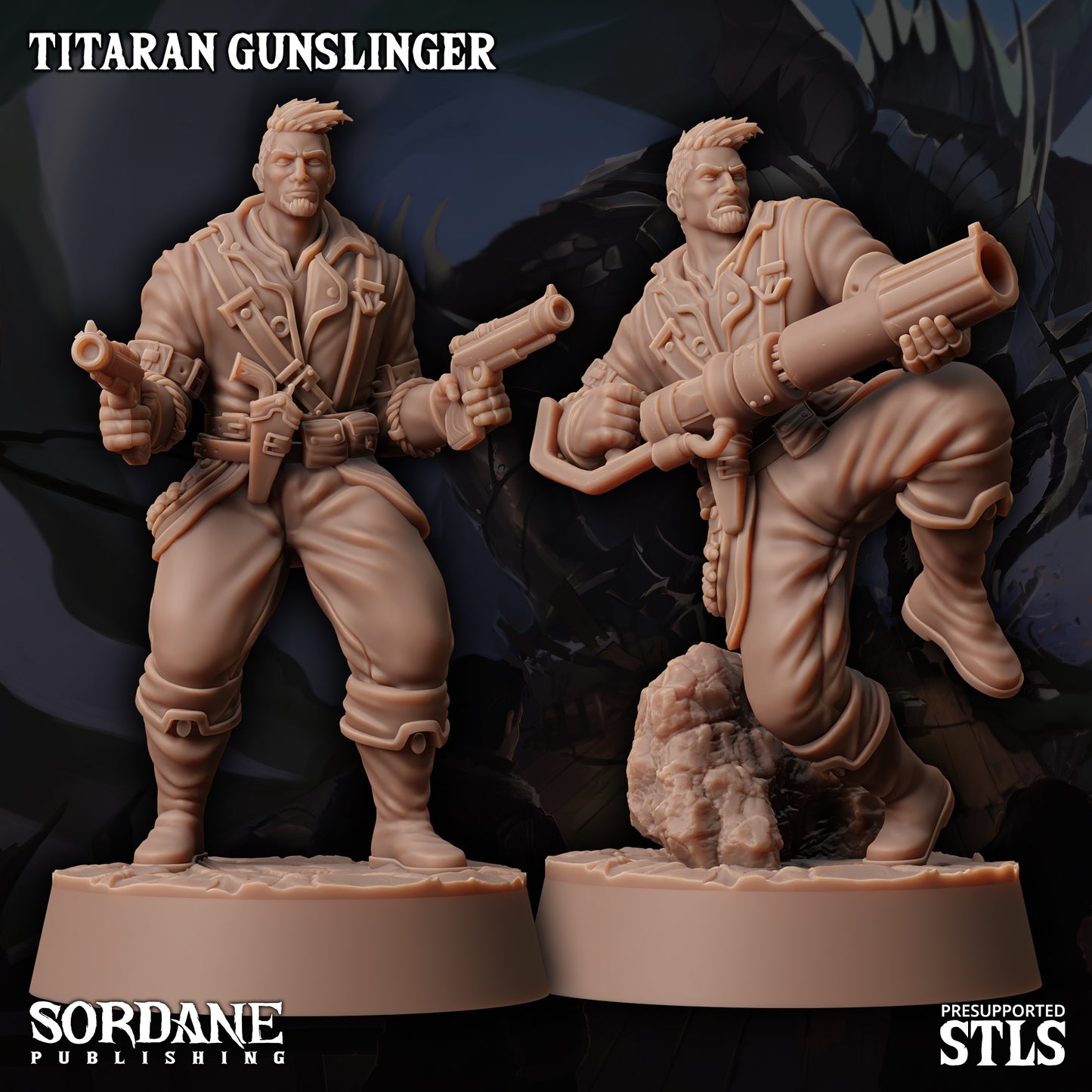 Titaran Gunslinger DND Miniature TTRPG Resin Figure 25mm Base