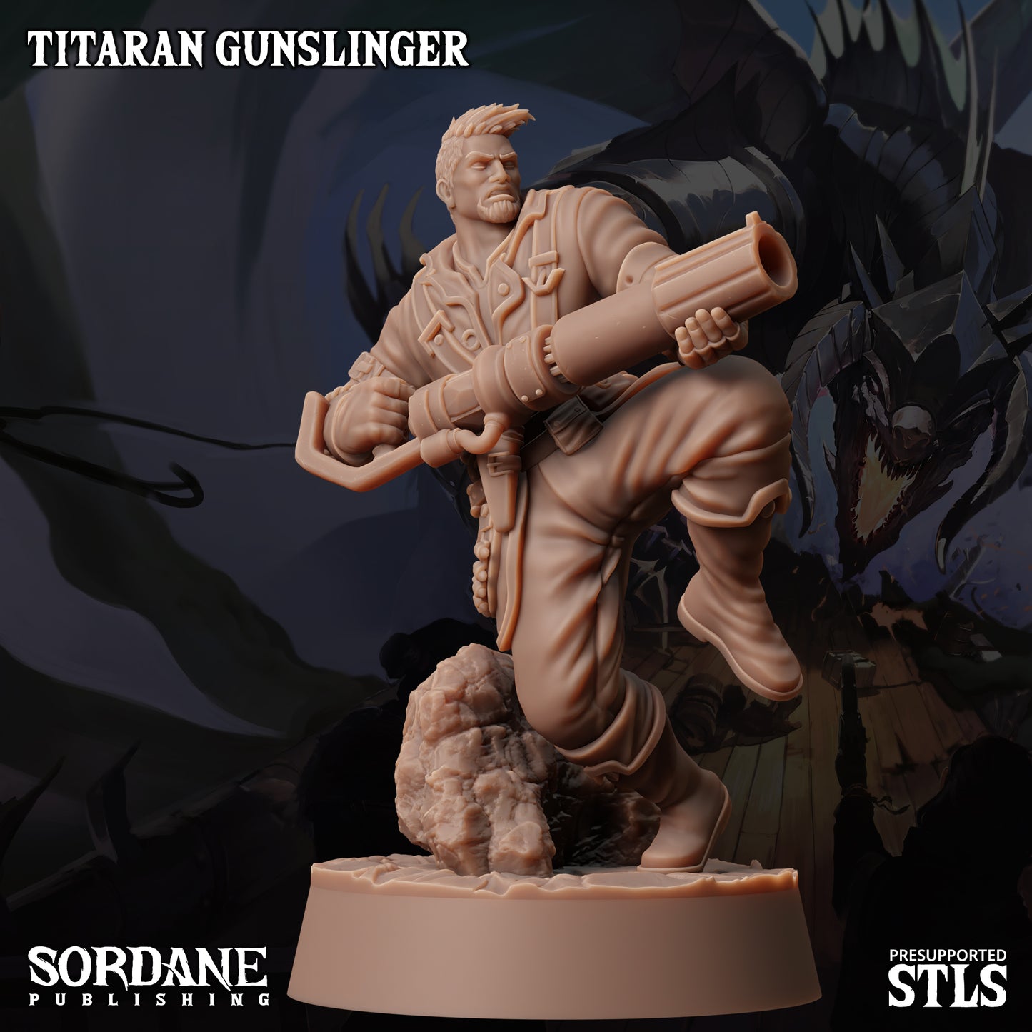 Titaran Gunslinger DND Miniature TTRPG Resin Figure 25mm Base