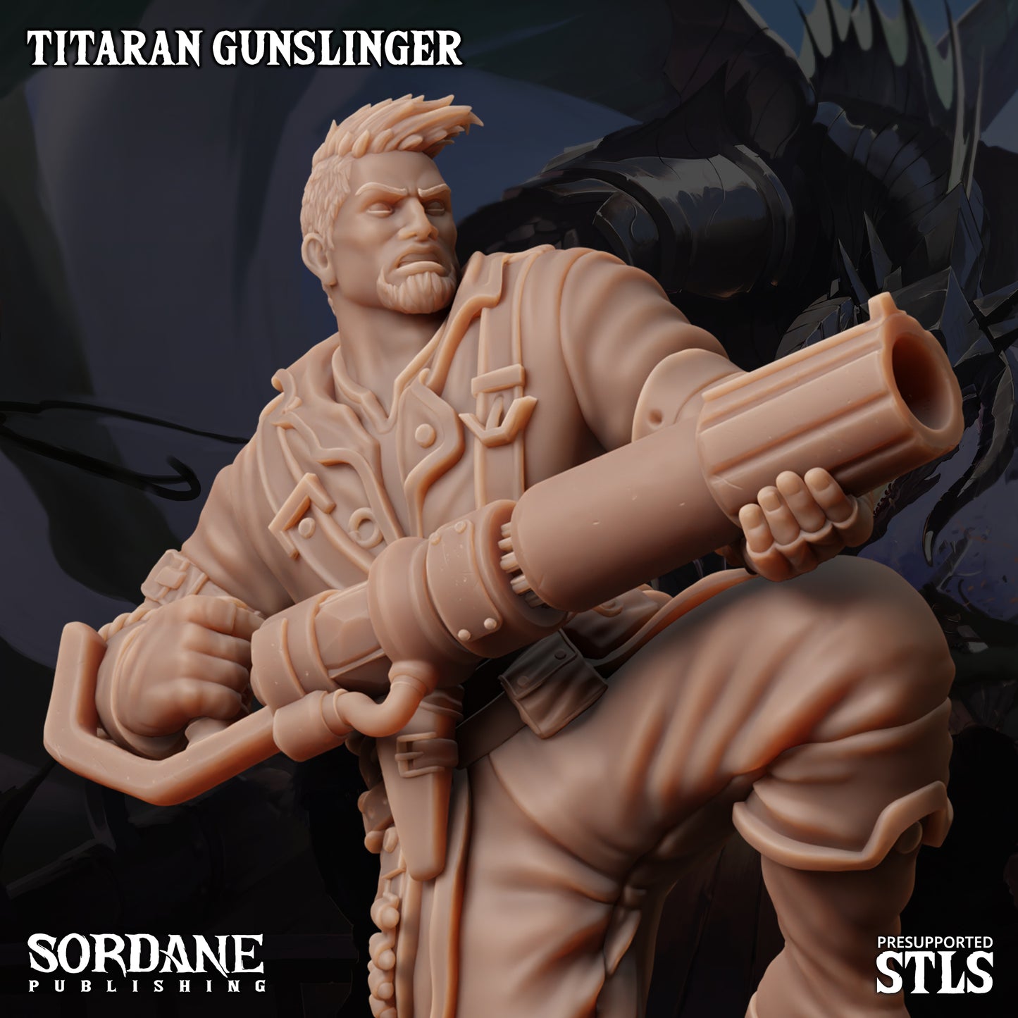 Titaran Gunslinger DND Miniature TTRPG Resin Figure 25mm Base