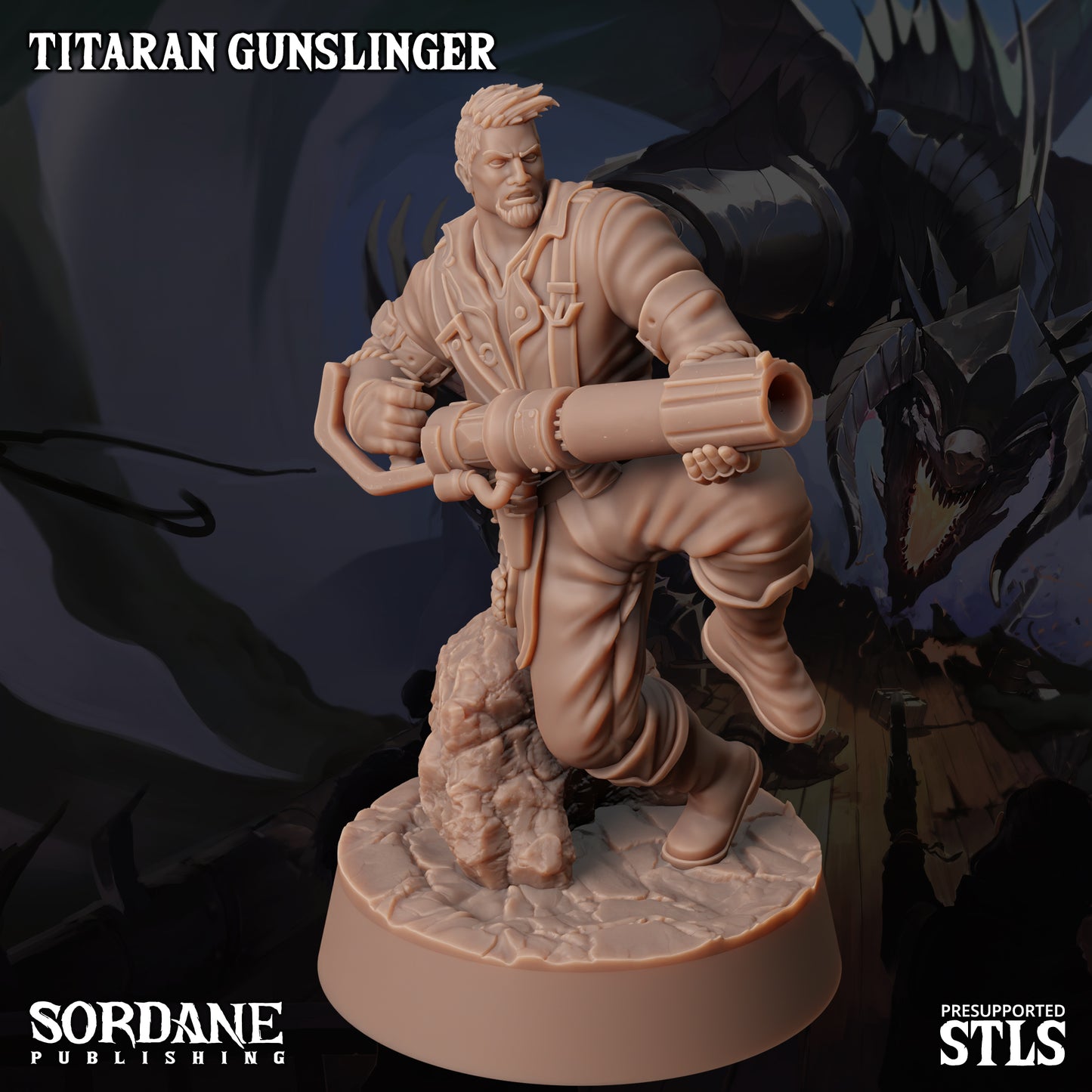 Titaran Gunslinger DND Miniature TTRPG Resin Figure 25mm Base