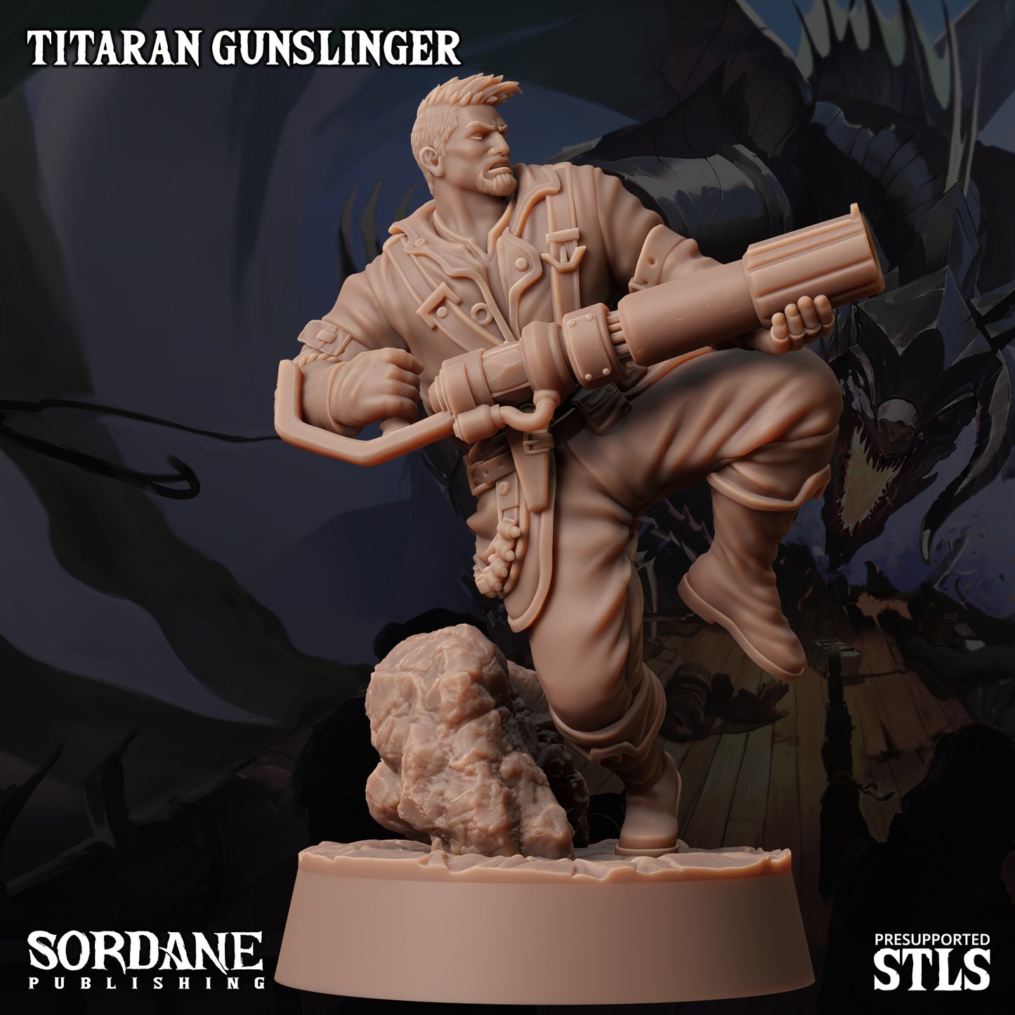 Titaran Gunslinger DND Miniature TTRPG Resin Figure 25mm Base