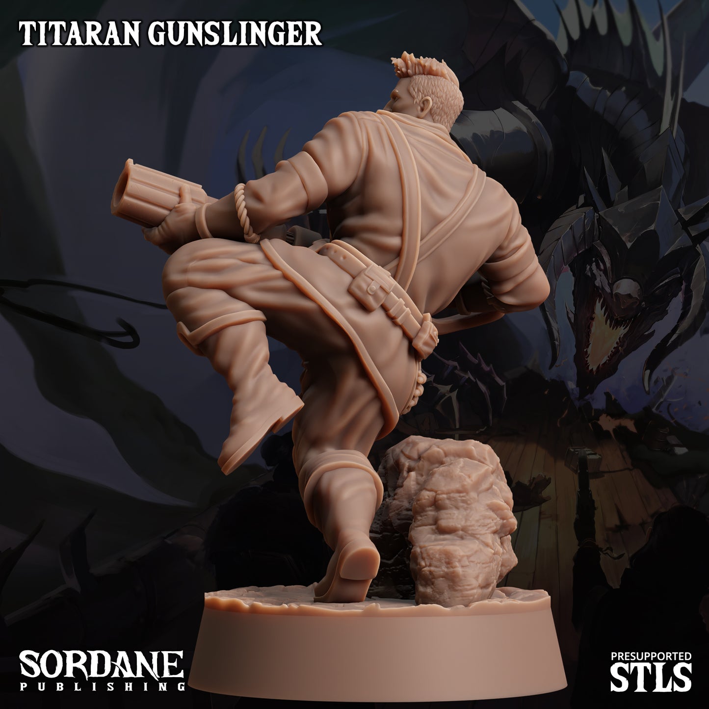 Titaran Gunslinger DND Miniature TTRPG Resin Figure 25mm Base