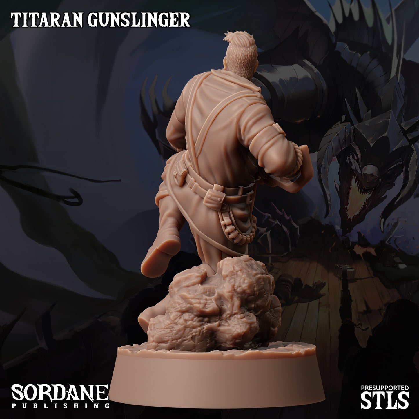 Titaran Gunslinger DND Miniature TTRPG Resin Figure 25mm Base