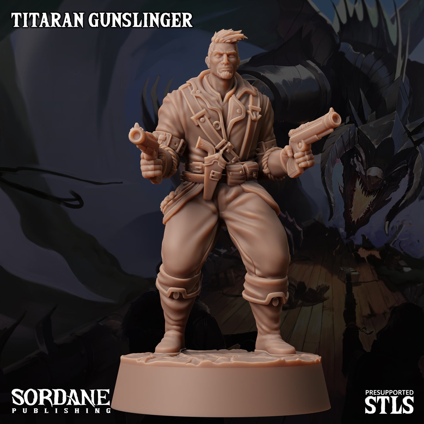 Titaran Gunslinger DND Miniature TTRPG Resin Figure 25mm Base
