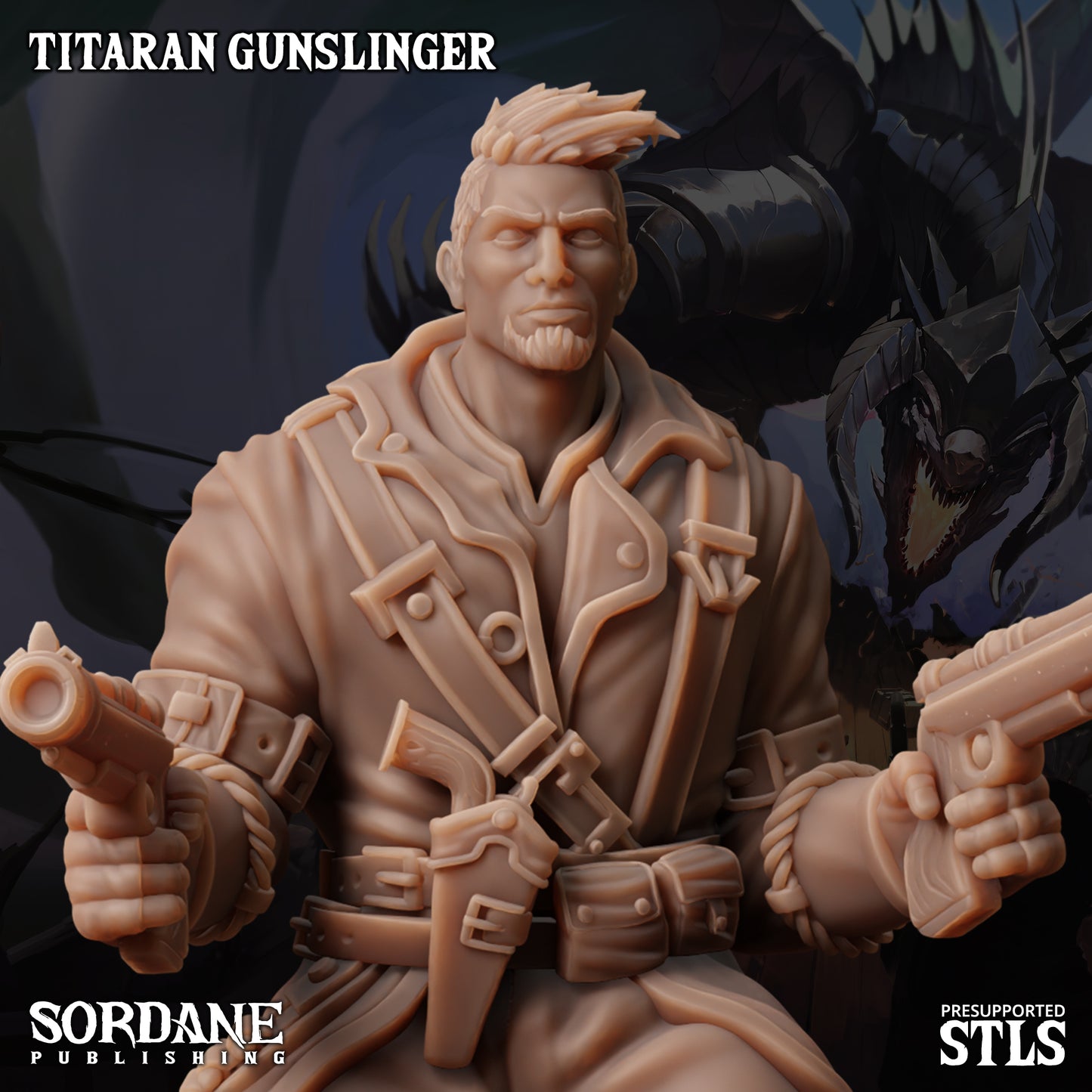 Titaran Gunslinger DND Miniature TTRPG Resin Figure 25mm Base