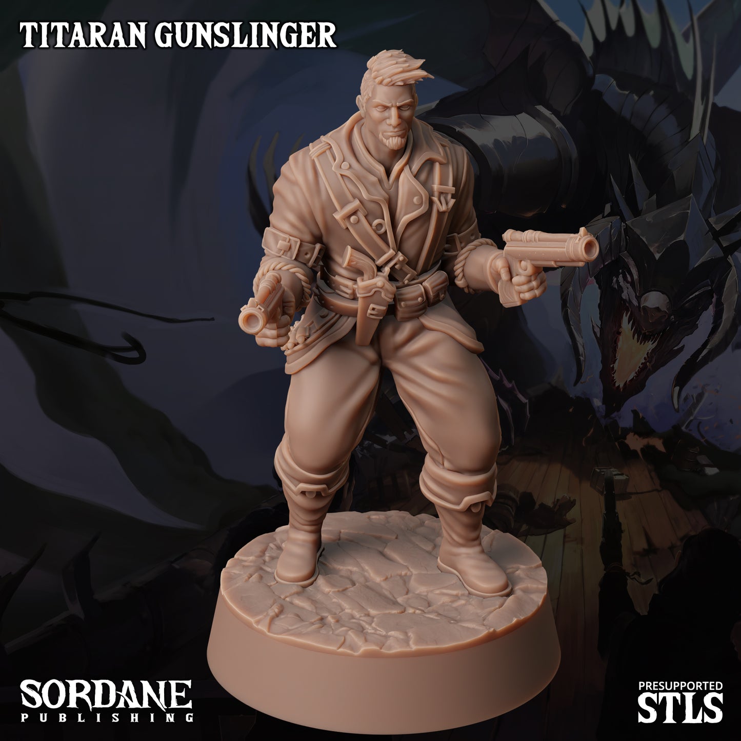 Titaran Gunslinger DND Miniature TTRPG Resin Figure 25mm Base