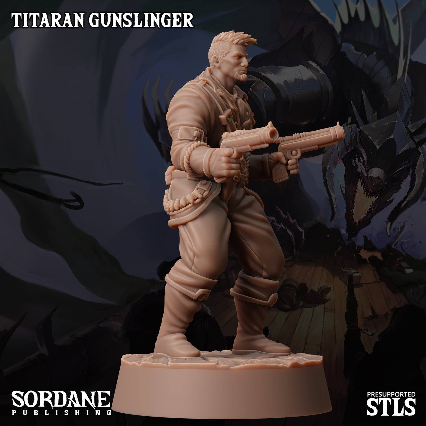 Titaran Gunslinger DND Miniature TTRPG Resin Figure 25mm Base