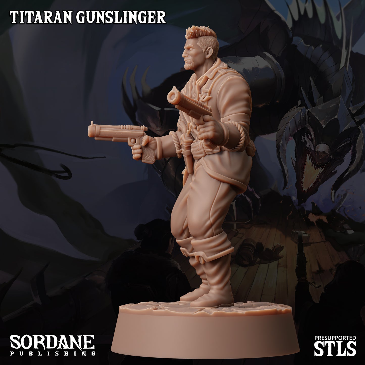 Titaran Gunslinger DND Miniature TTRPG Resin Figure 25mm Base