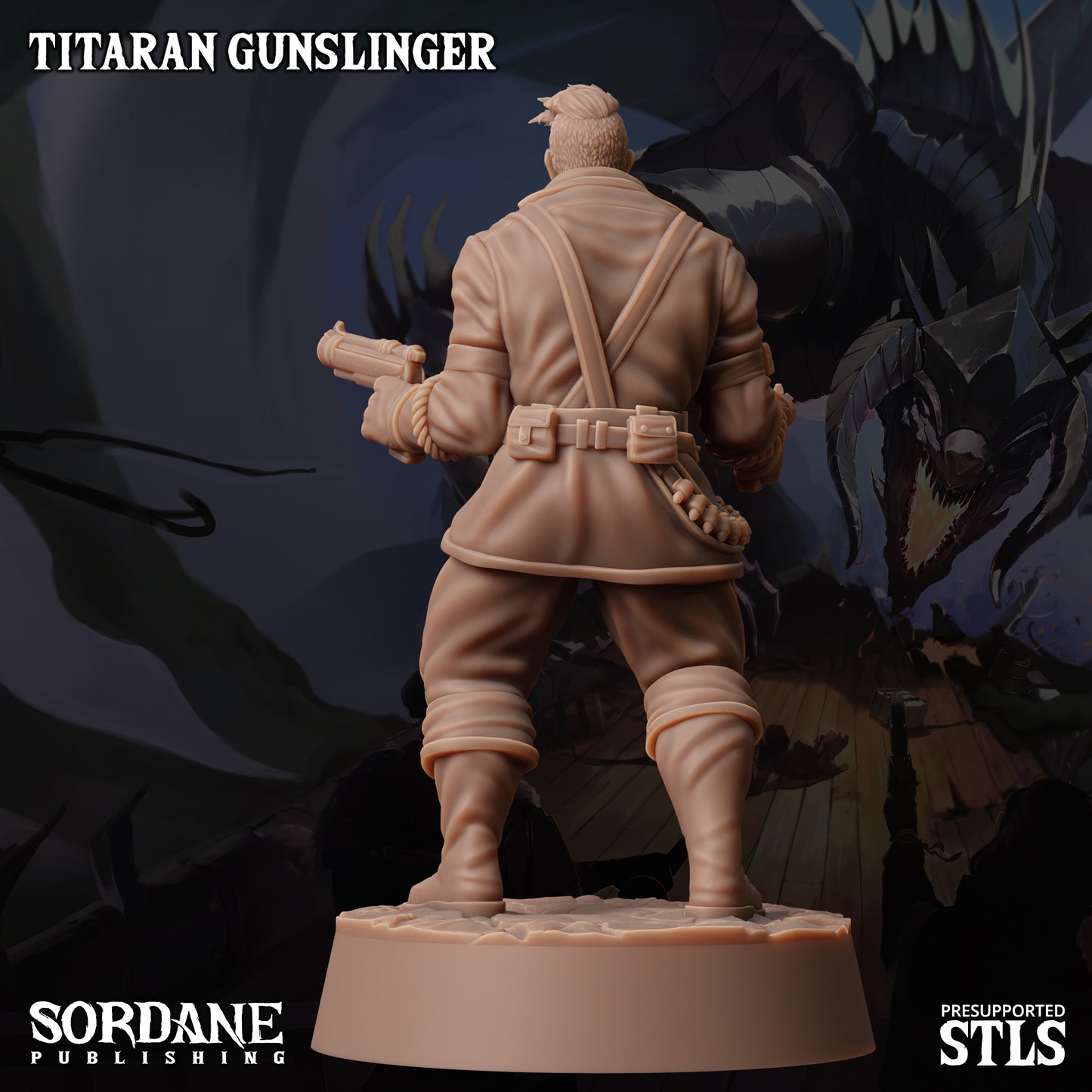 Titaran Gunslinger DND Miniature TTRPG Resin Figure 25mm Base