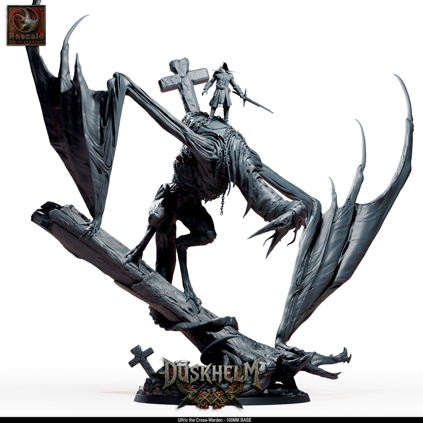 Shroudwing Mournwing Dragon DND Miniature TTRPG Resin Figure 100mm Base