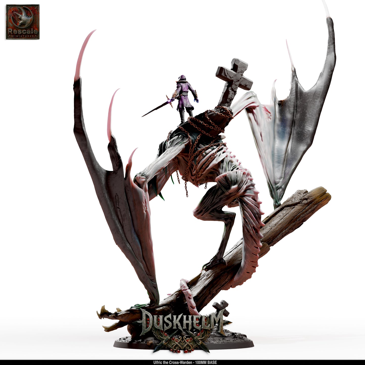 Shroudwing Mournwing Dragon DND Miniature TTRPG Resin Figure 100mm Base