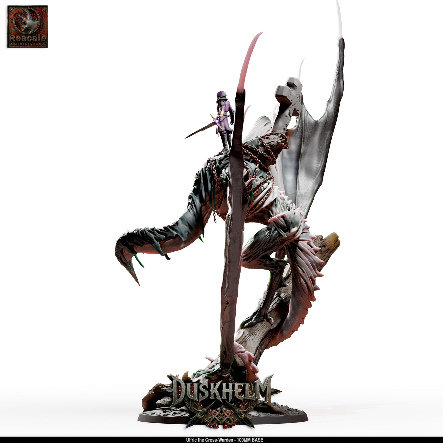 Shroudwing Mournwing Dragon DND Miniature TTRPG Resin Figure 100mm Base