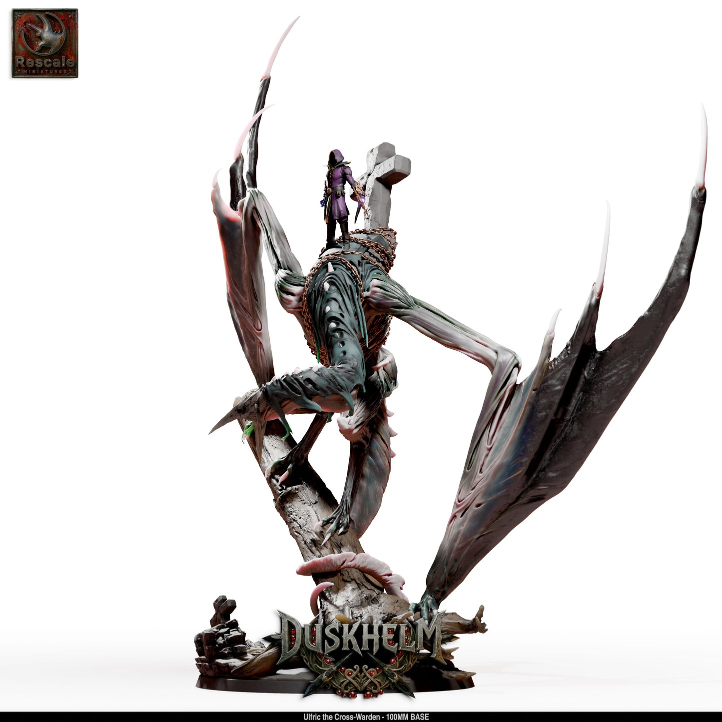 Shroudwing Mournwing Dragon DND Miniature TTRPG Resin Figure 100mm Base