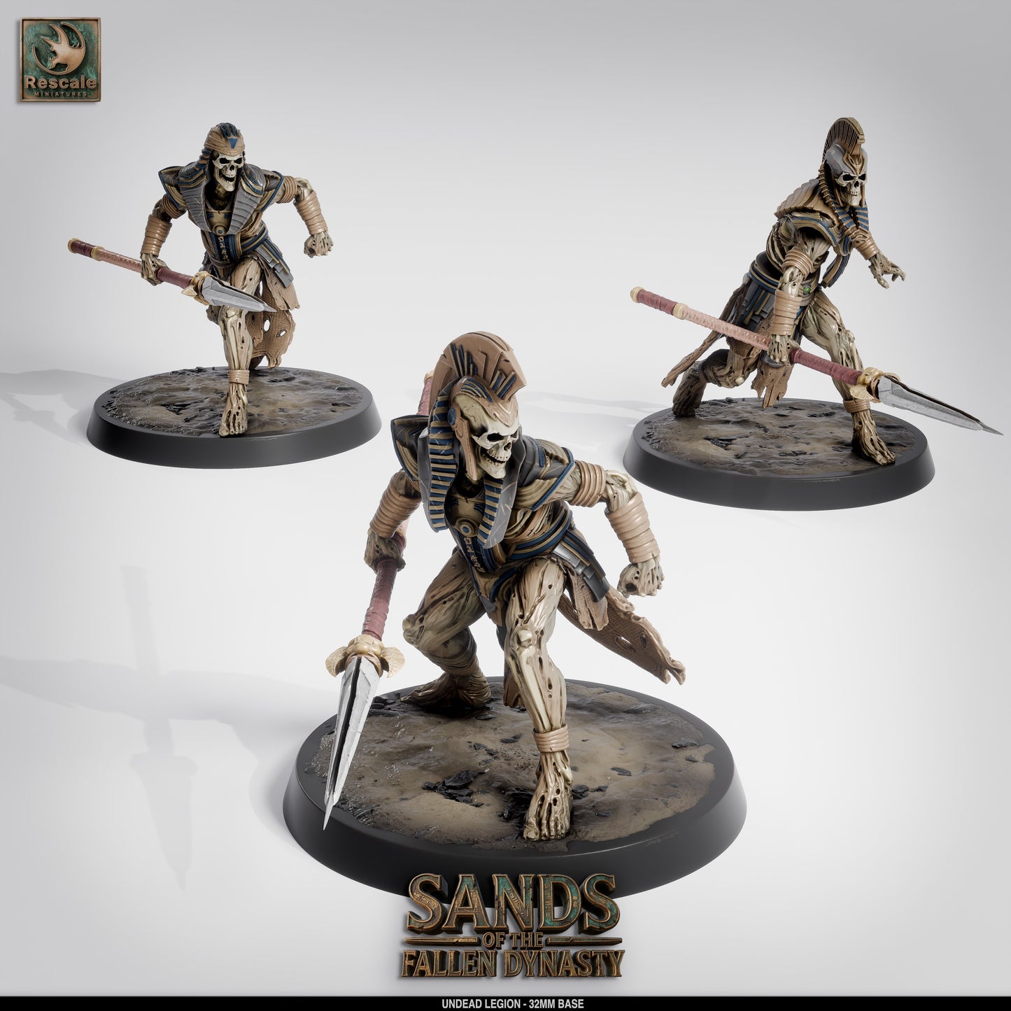 Undead Legion | Cursed Warband of the Damned | Resin Tabletop RPG Figure Set | 32mm Base