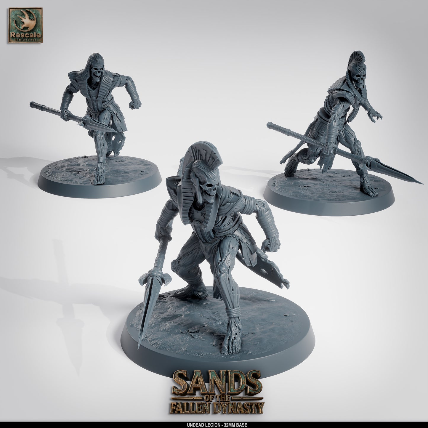 Undead Legion | Cursed Warband of the Damned | Resin Tabletop RPG Figure Set | 32mm Base