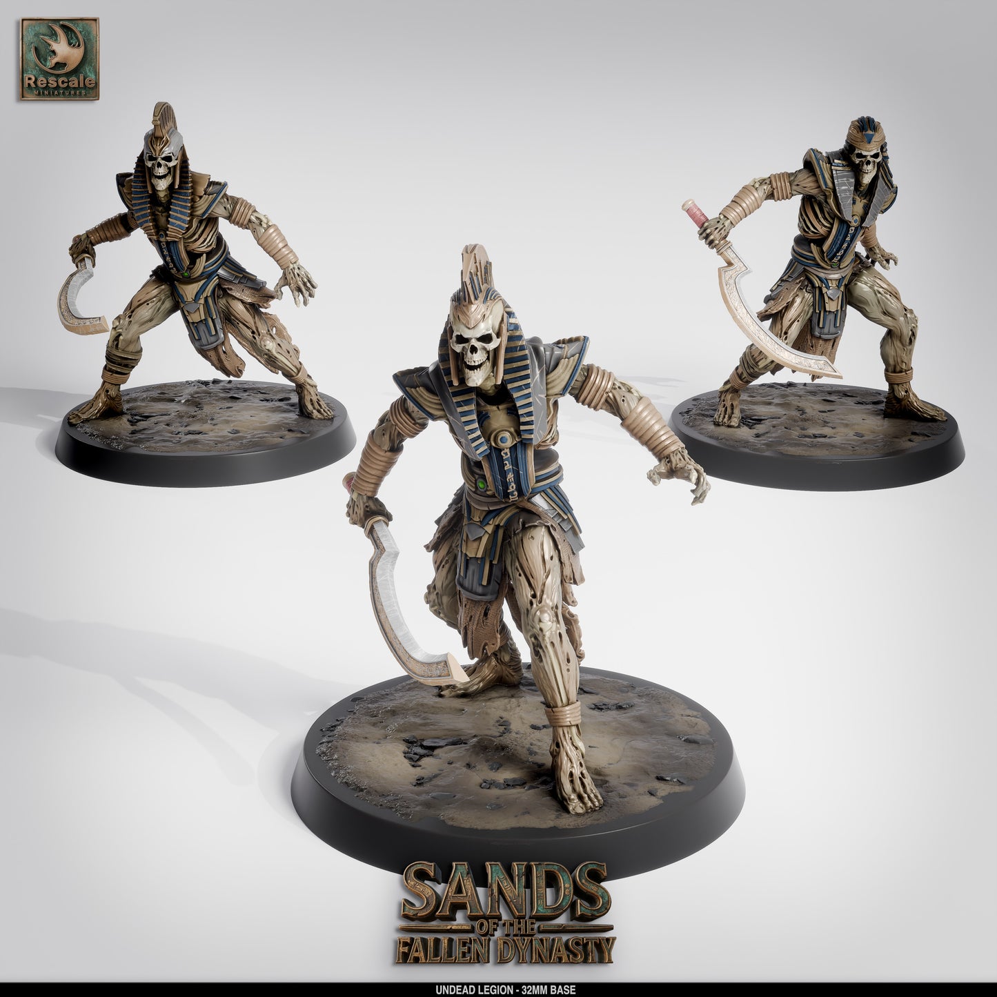 Undead Legion | Cursed Warband of the Damned | Resin Tabletop RPG Figure Set | 32mm Base