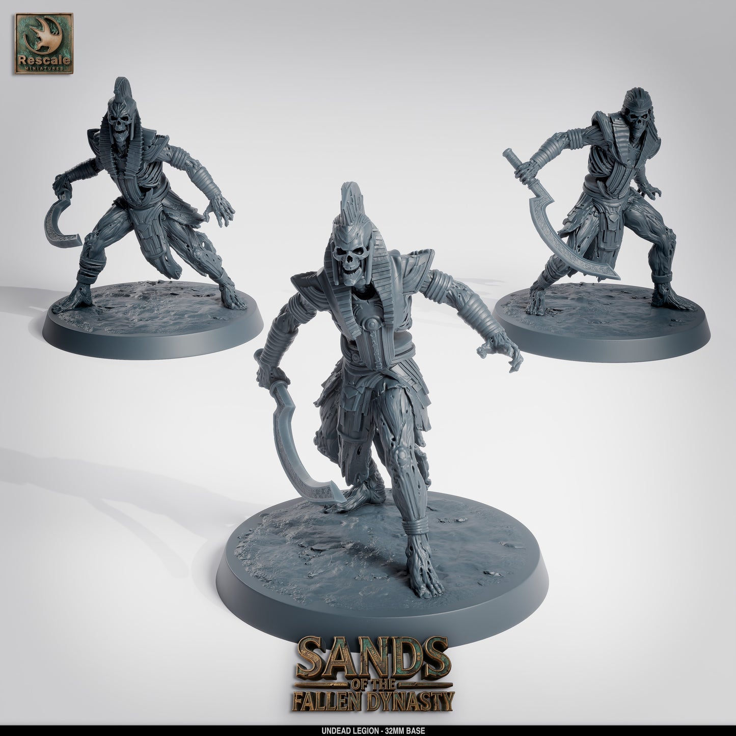 Undead Legion | Cursed Warband of the Damned | Resin Tabletop RPG Figure Set | 32mm Base