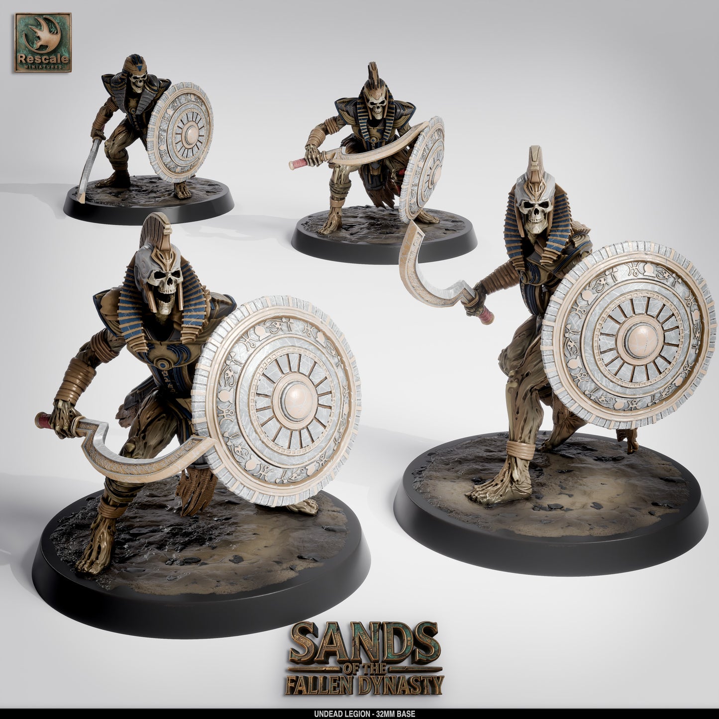 Undead Legion | Cursed Warband of the Damned | Resin Tabletop RPG Figure Set | 32mm Base