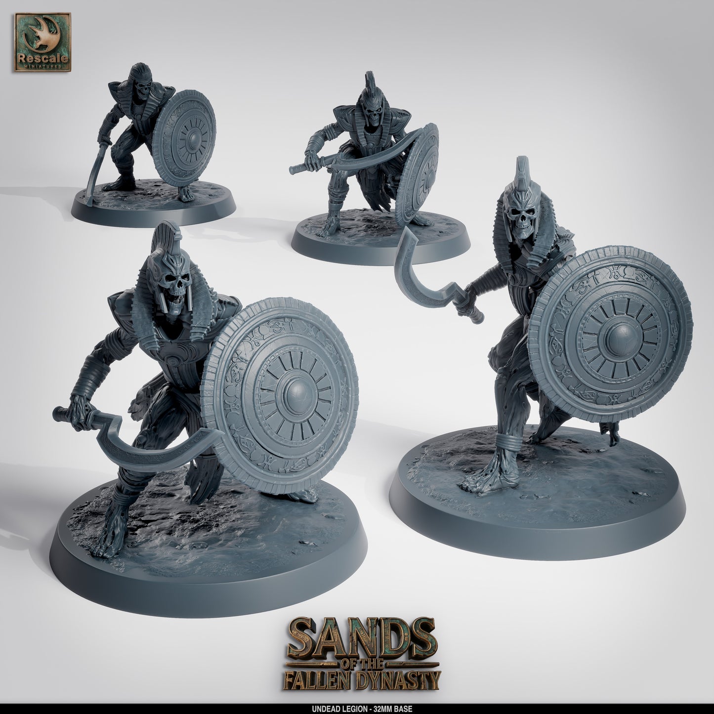 Undead Legion | Cursed Warband of the Damned | Resin Tabletop RPG Figure Set | 32mm Base