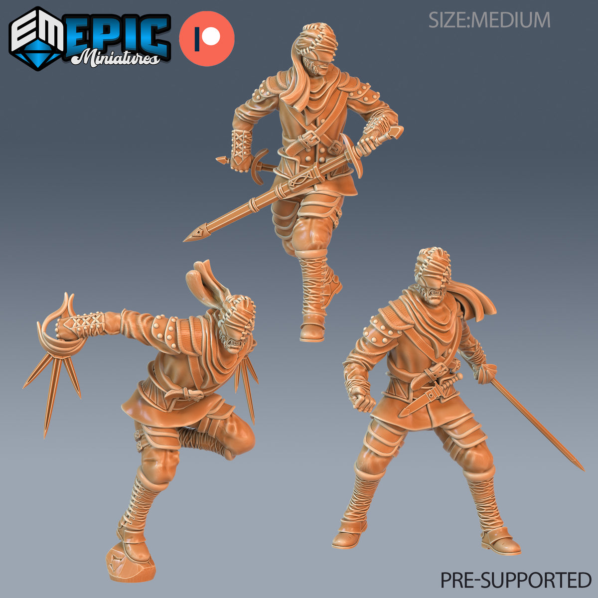 Vampire Assassin DND Miniature TTRPG Resin Figure 25mm Base