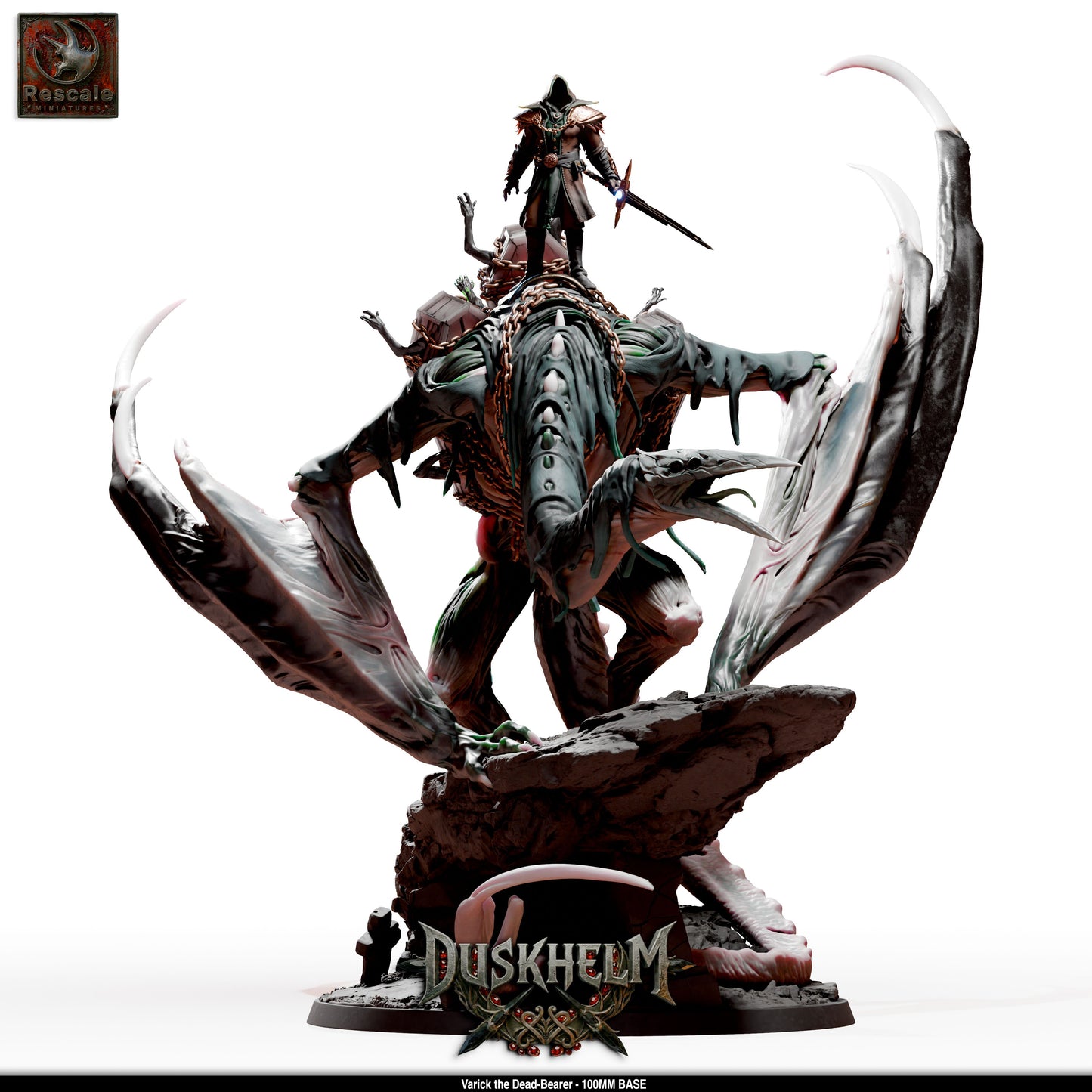 Shroudwing Mournwing Dragon DND Miniature TTRPG Resin Figure 100mm Base