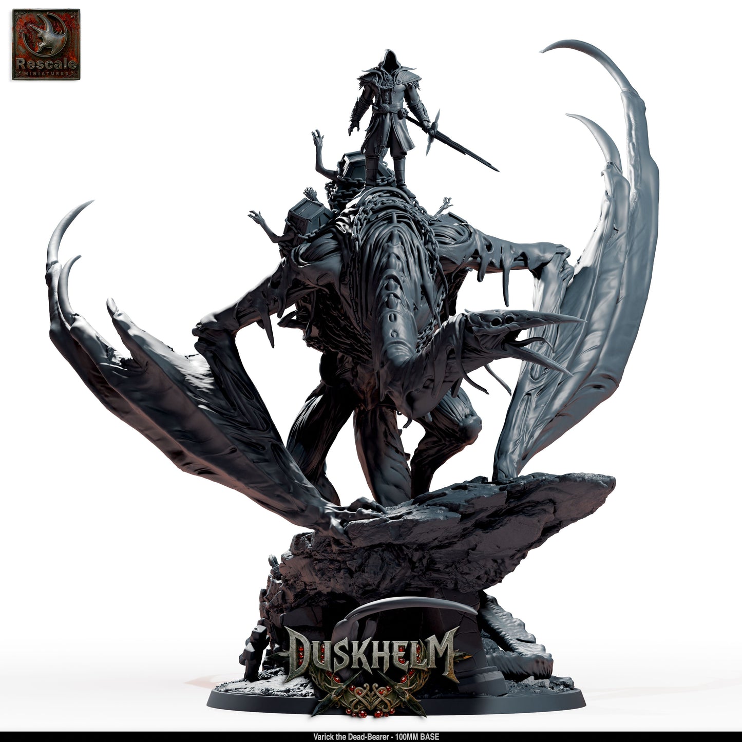 Shroudwing Mournwing Dragon DND Miniature TTRPG Resin Figure 100mm Base