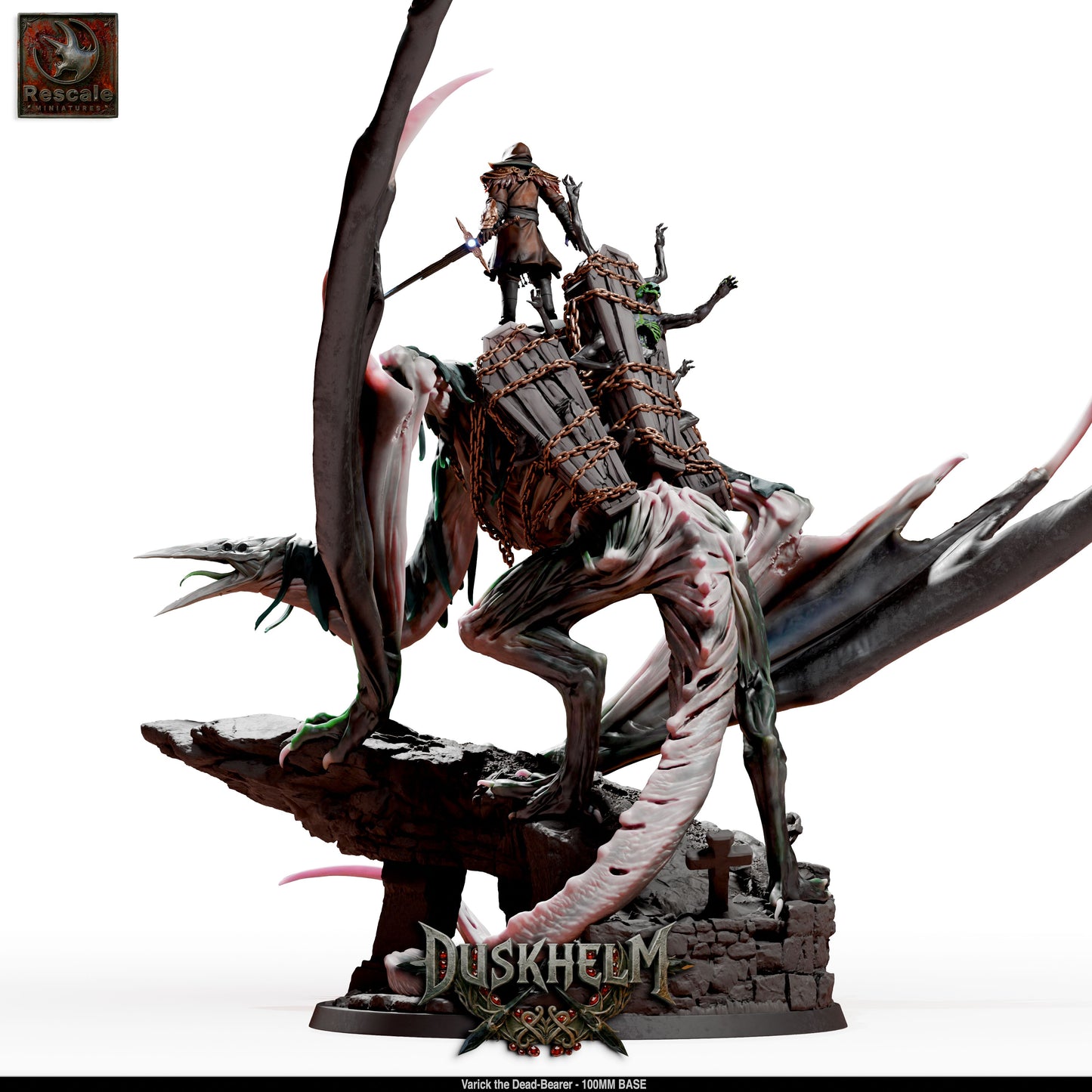 Shroudwing Mournwing Dragon DND Miniature TTRPG Resin Figure 100mm Base