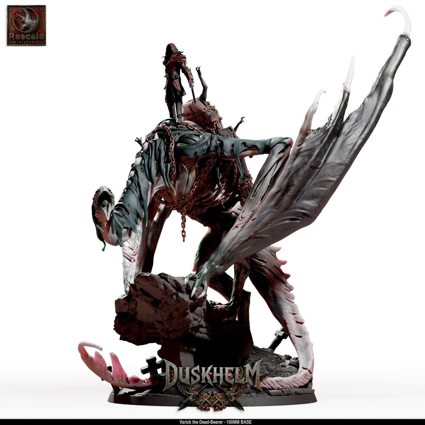 Shroudwing Mournwing Dragon DND Miniature TTRPG Resin Figure 100mm Base