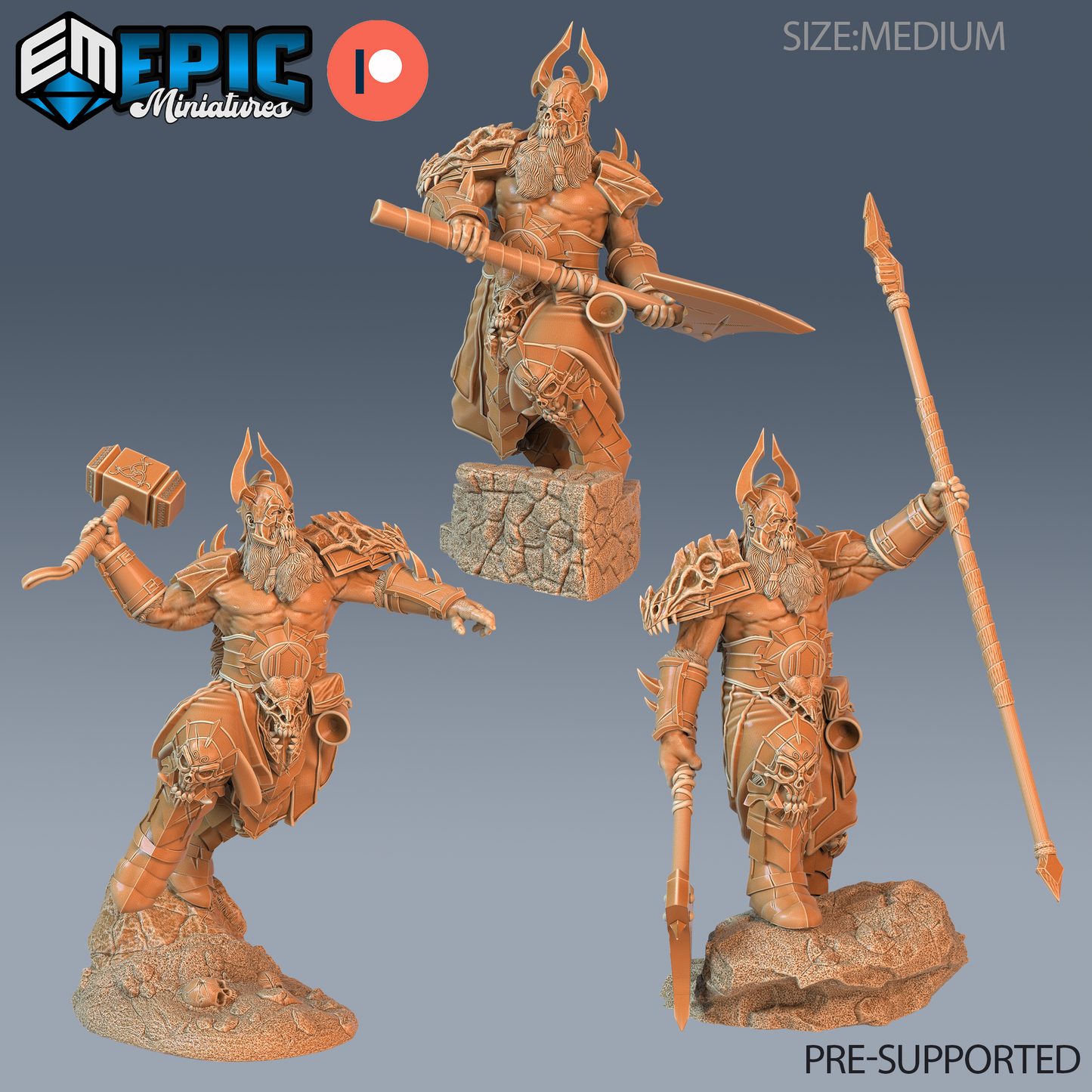 Viking Einherjar | Valhalla’s Chosen Warrior | Resin Tabletop RPG Figure | 25mm Base