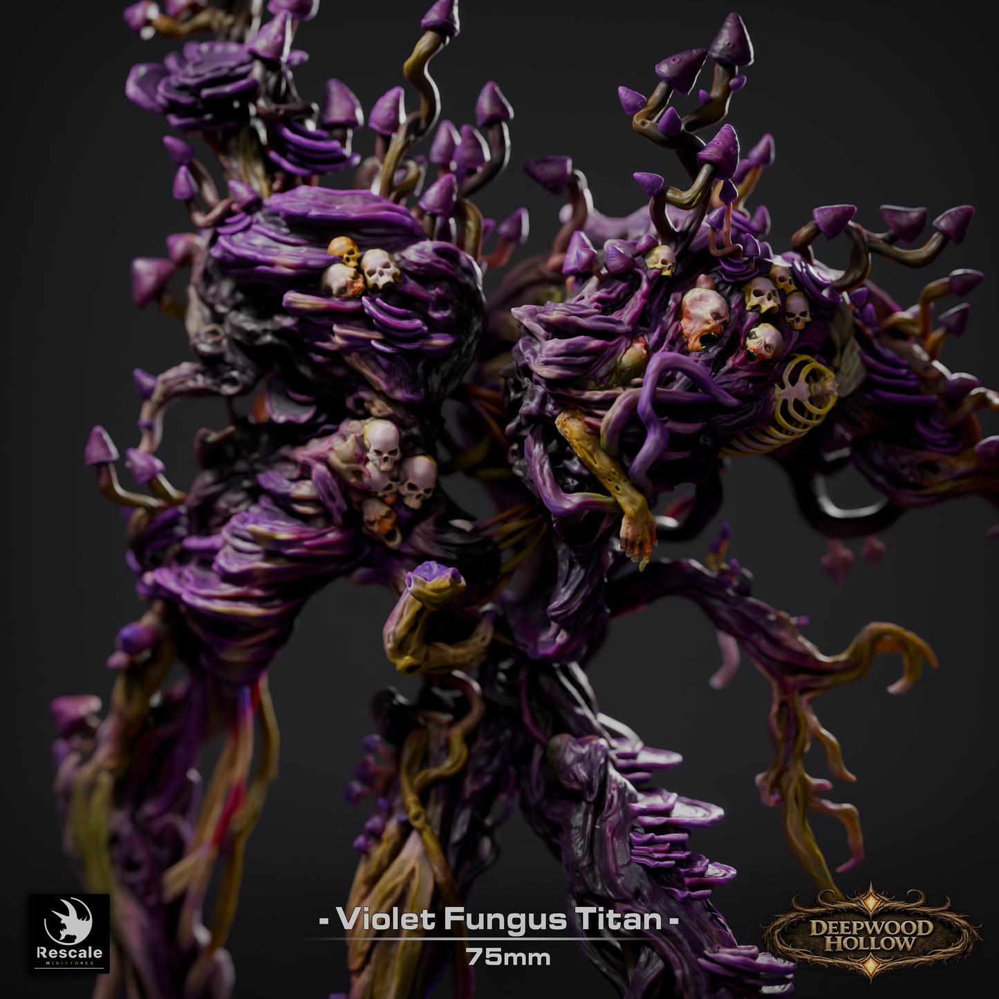 Violet Fungus Titan | Colossal Spore Horror | Resin Tabletop RPG Figure | 75mm Base