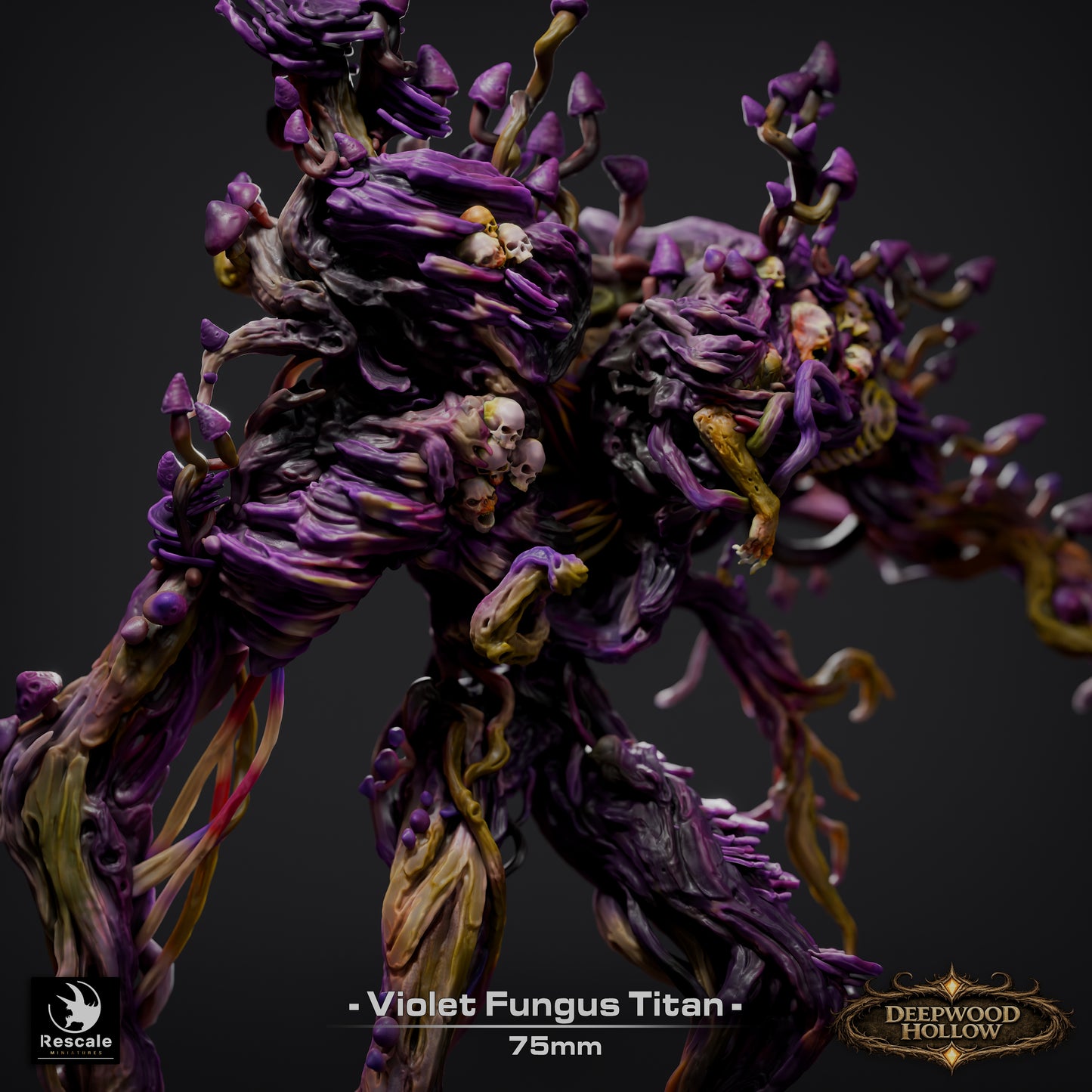 Violet Fungus Titan | Colossal Spore Horror | Resin Tabletop RPG Figure | 75mm Base
