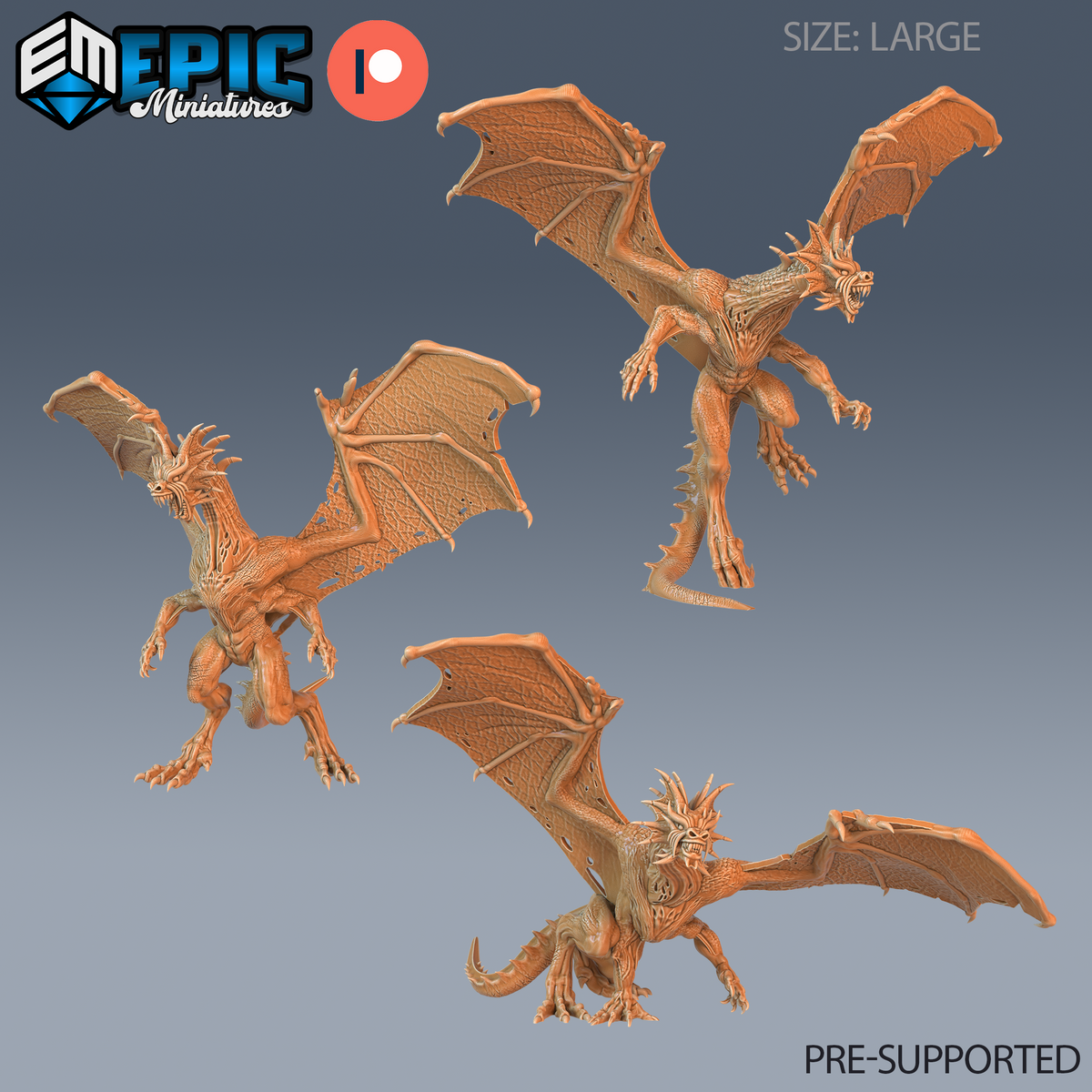 War Drake DND TTRPG Resin Model 51mm Base