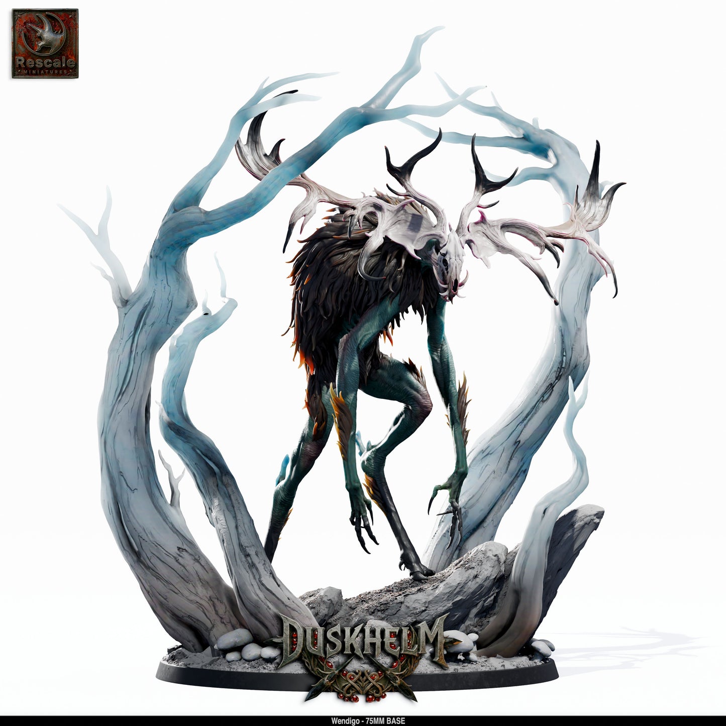 Wendigo DND Miniature TTRPG Resin Figure 75mm Base