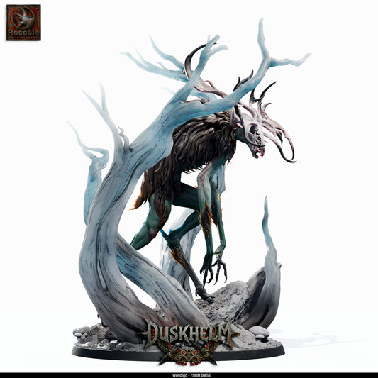 Wendigo DND Miniature TTRPG Resin Figure 75mm Base