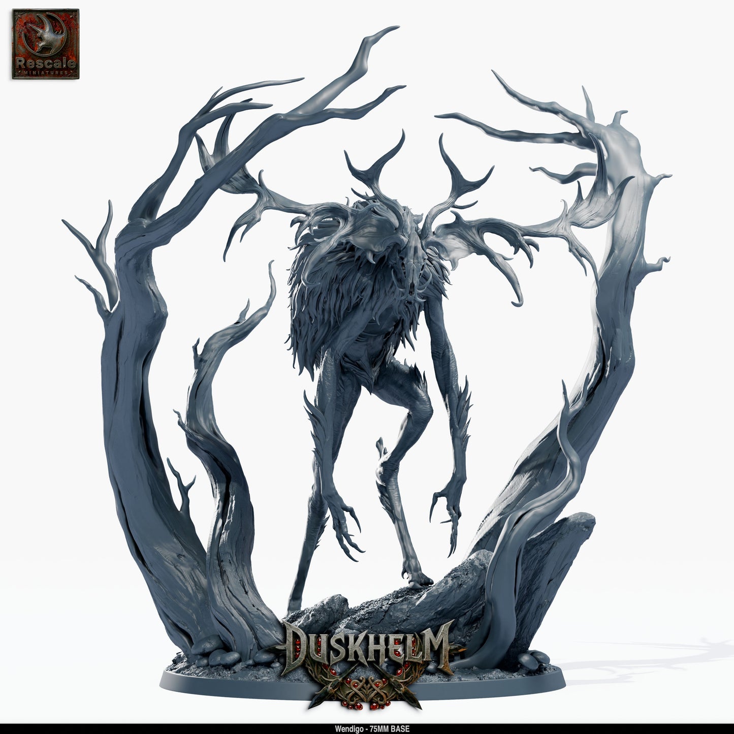 Wendigo DND Miniature TTRPG Resin Figure 75mm Base