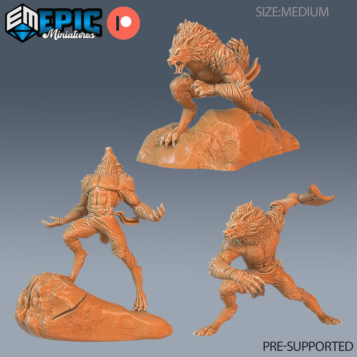 Werewolf DND Miniature TTRPG Resin Figure 25mm Base