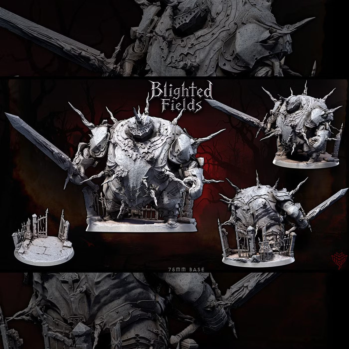 Bloat Steel DND TTRPG Resin Model 75mm Base