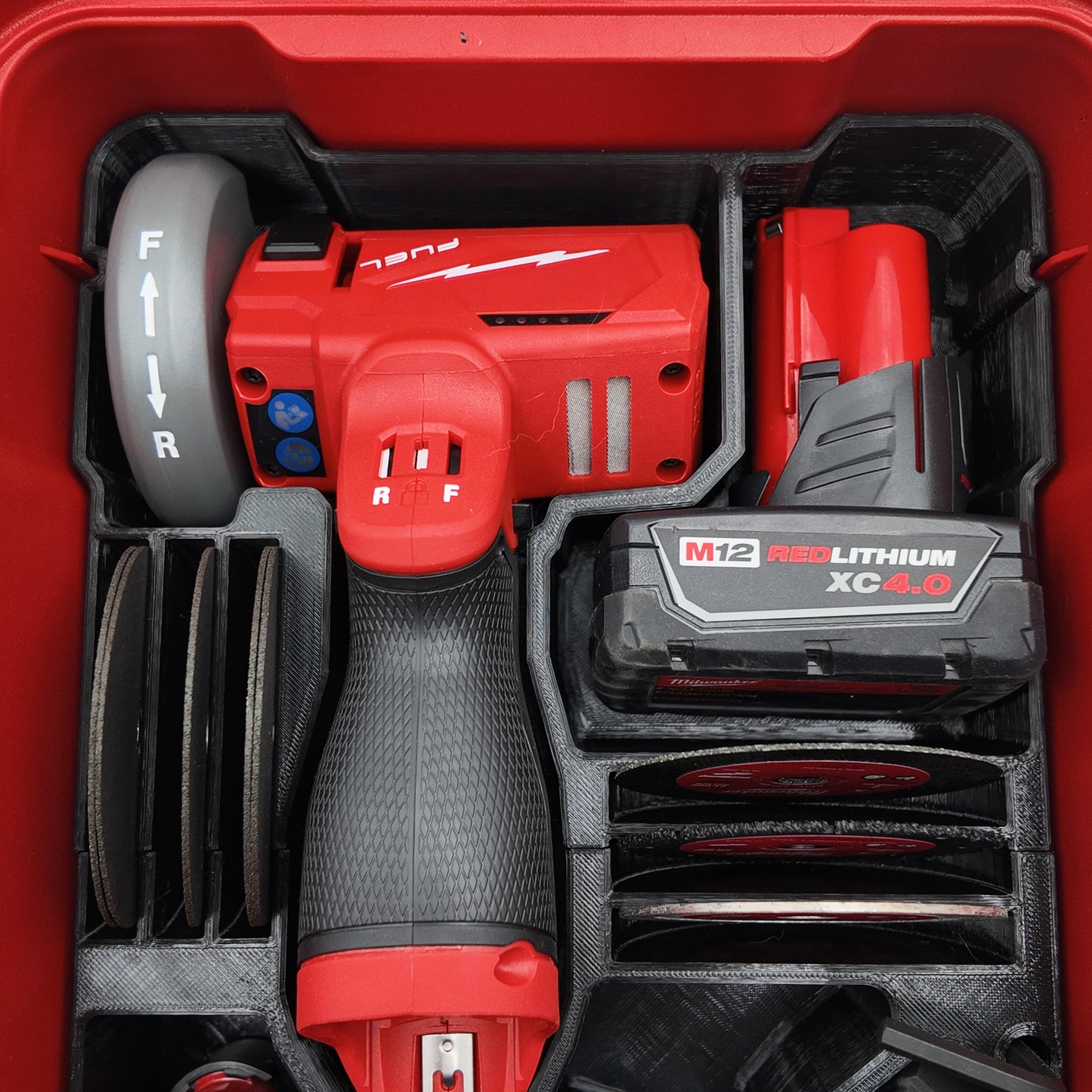 M12 Fuel 3" Compact Cut Off Tool Organizer for Milwaukee Compact Packout