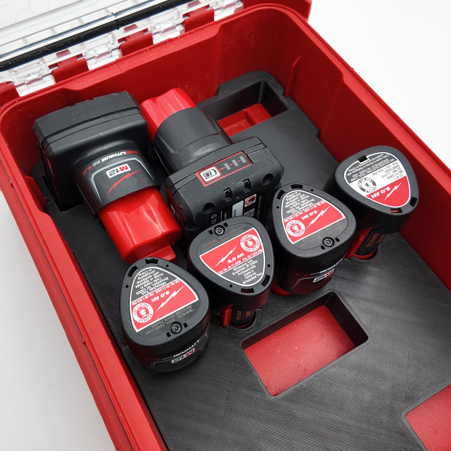 M12 Mixed Battery Organizer for Milwaukee Compact Packout