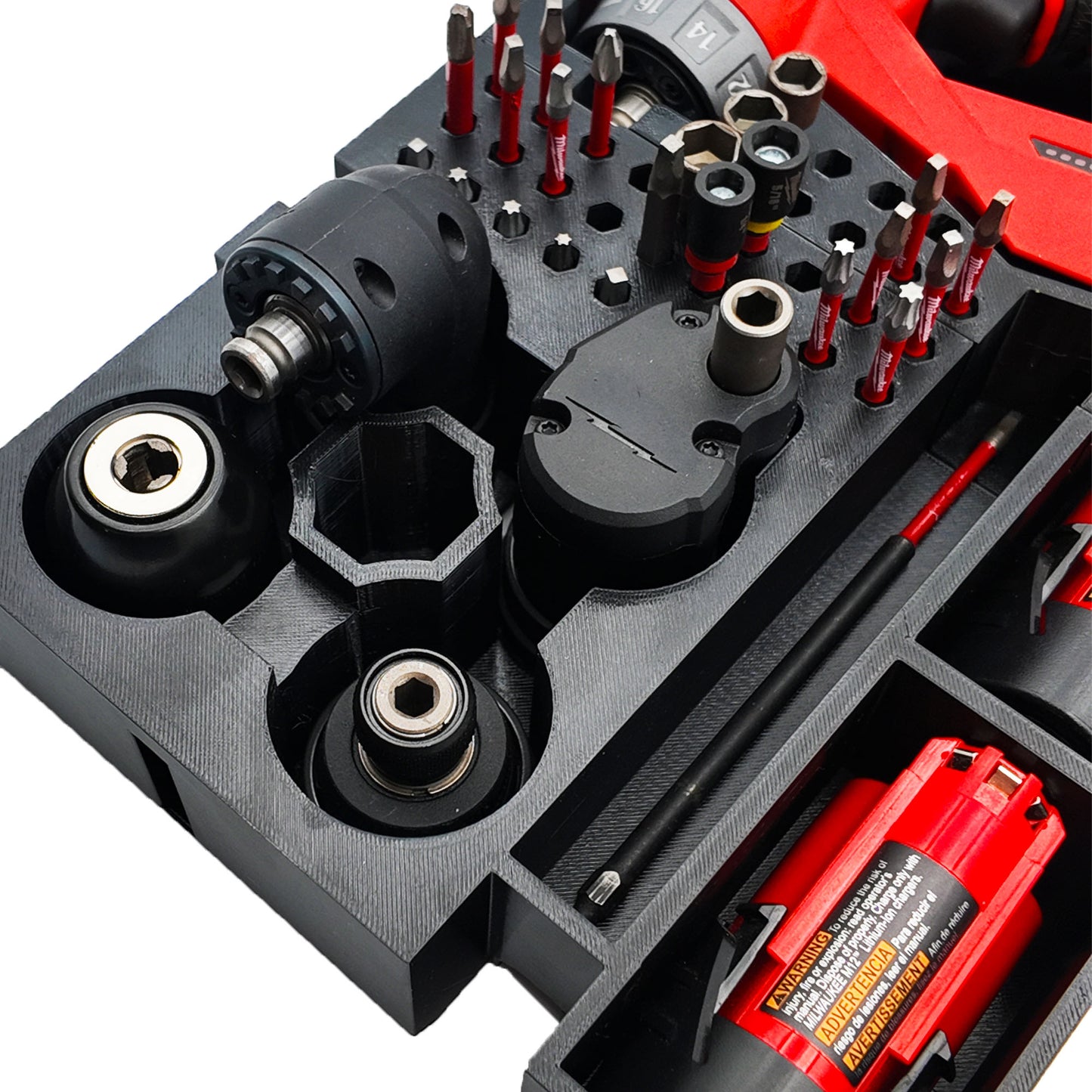 M12 Fuel Installation Drill Organizer for Milwaukee Packout 2 and 3 Drawer