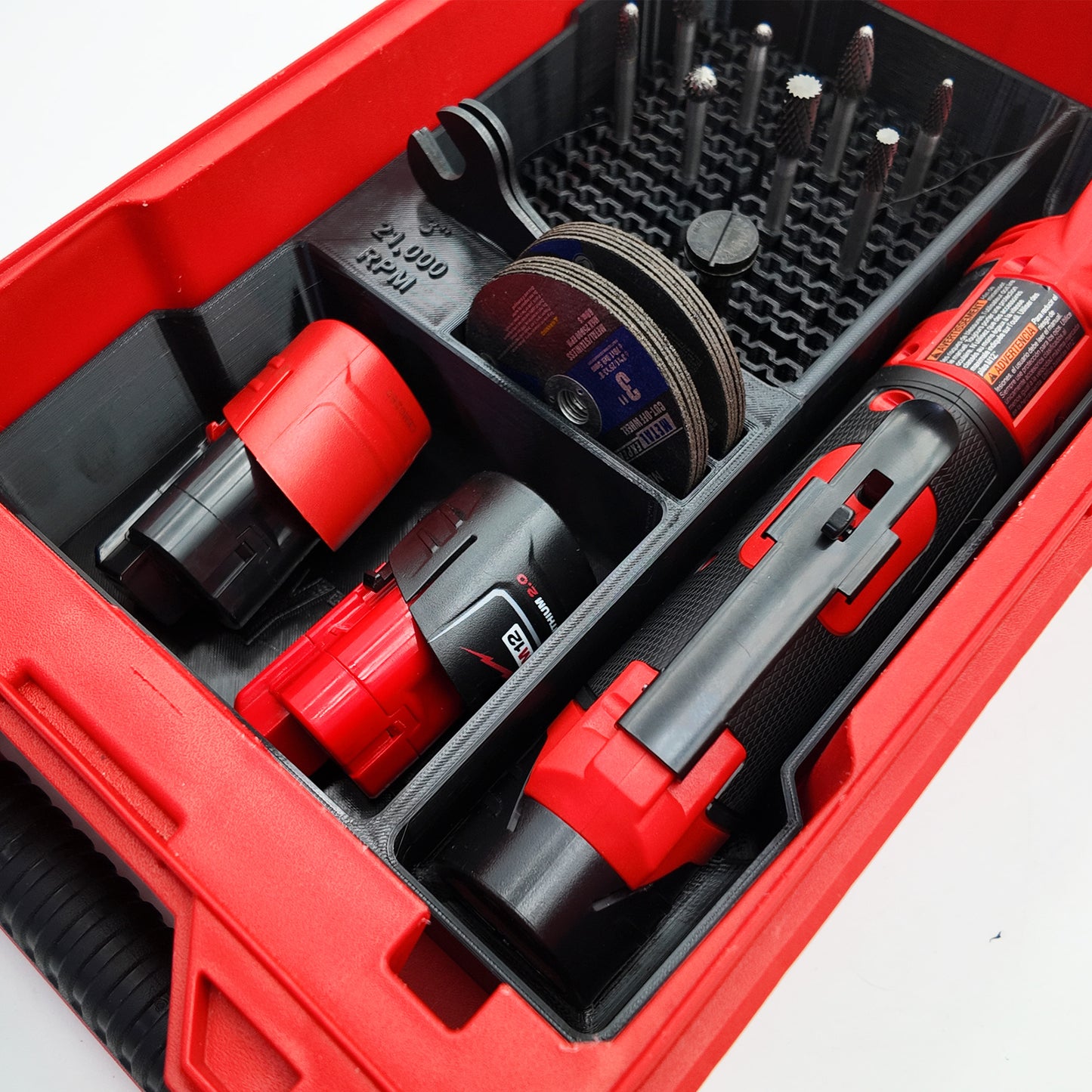M12 Fuel Die Grinder for Milwaukee Compact Packout Organiser