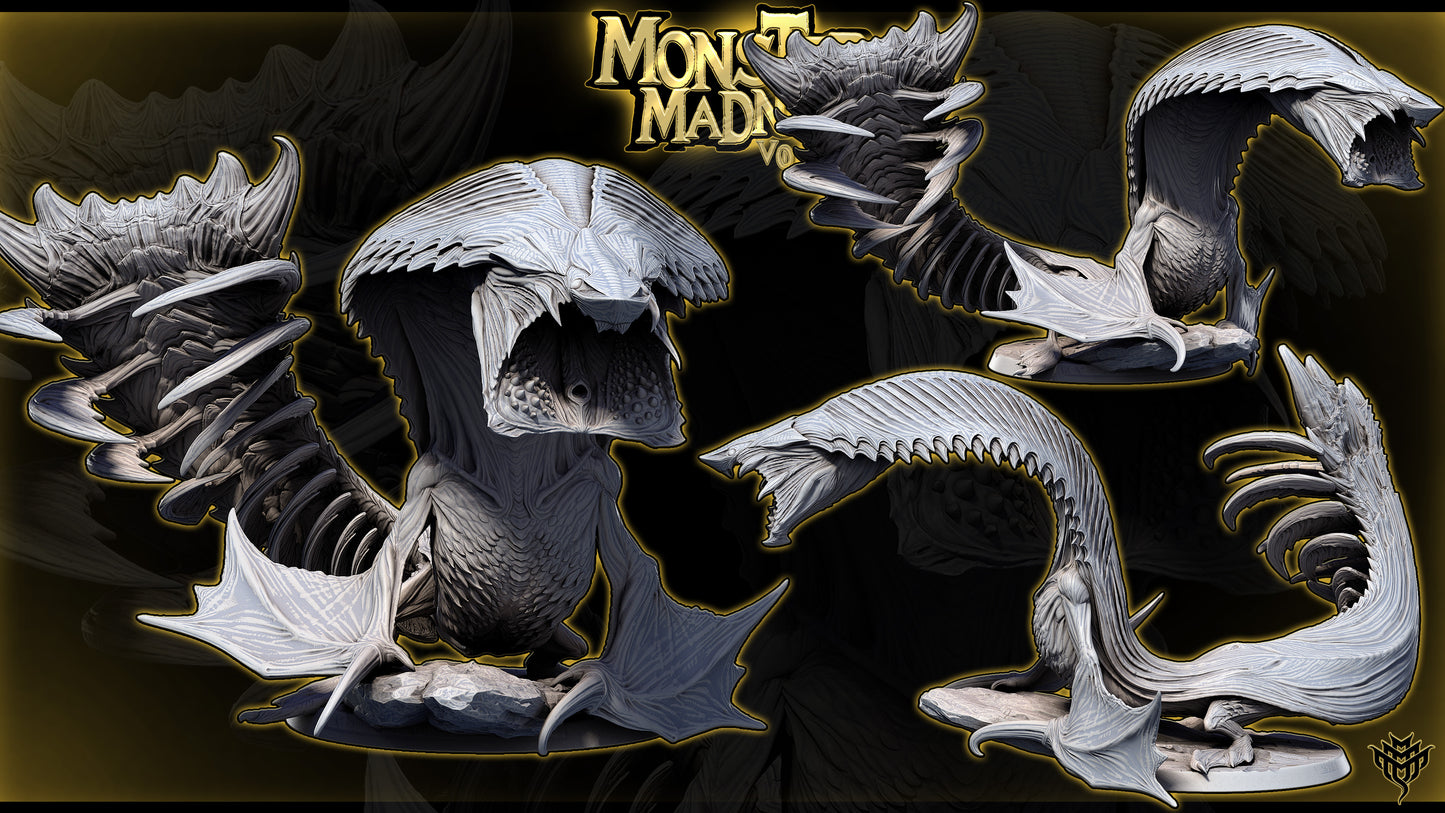 Elder Sky Serpent Flying Dragon DND Miniature TTRPG Resin Figure 50mm Base