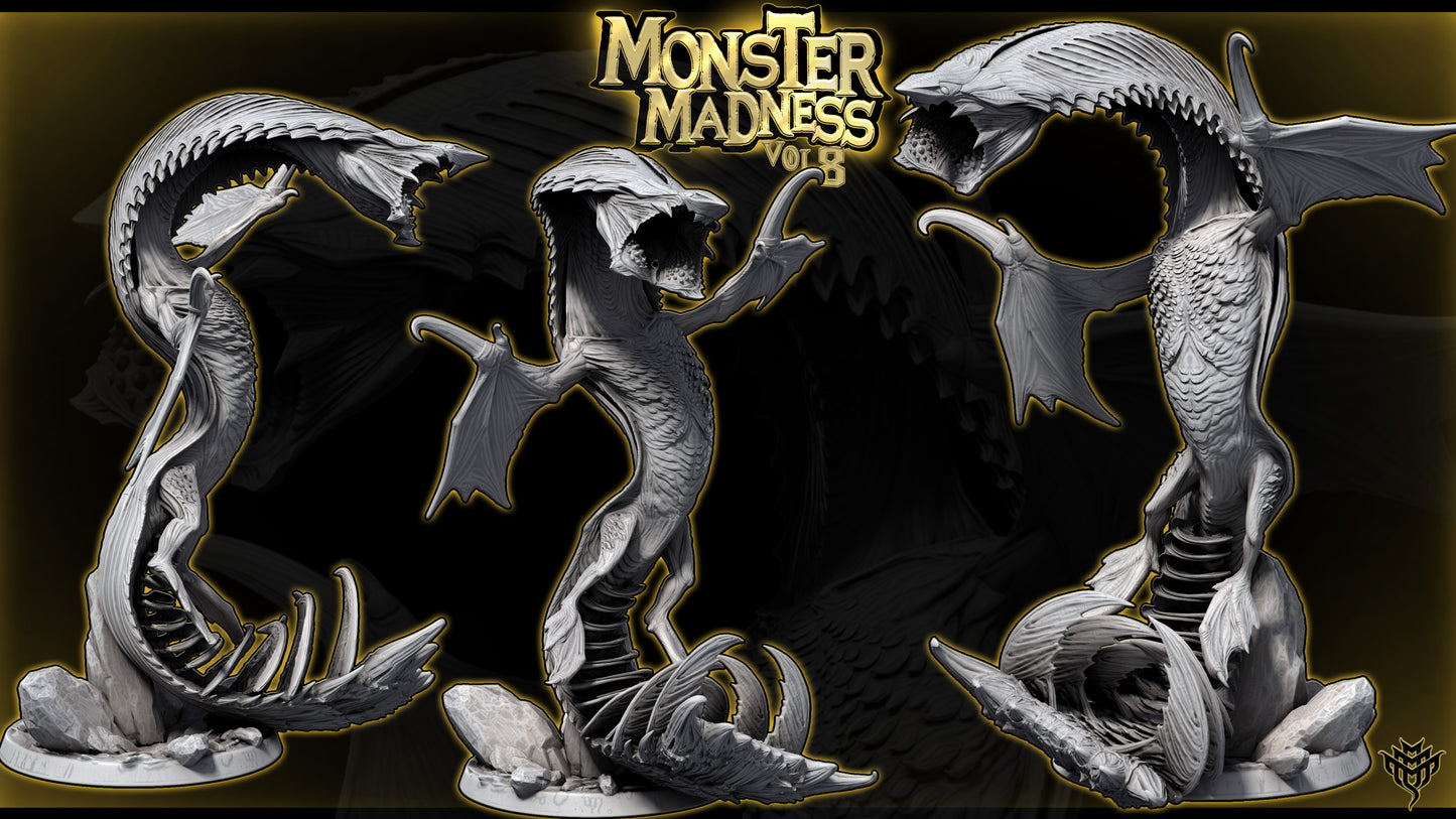Elder Sky Serpent Flying Dragon DND Miniature TTRPG Resin Figure 50mm Base