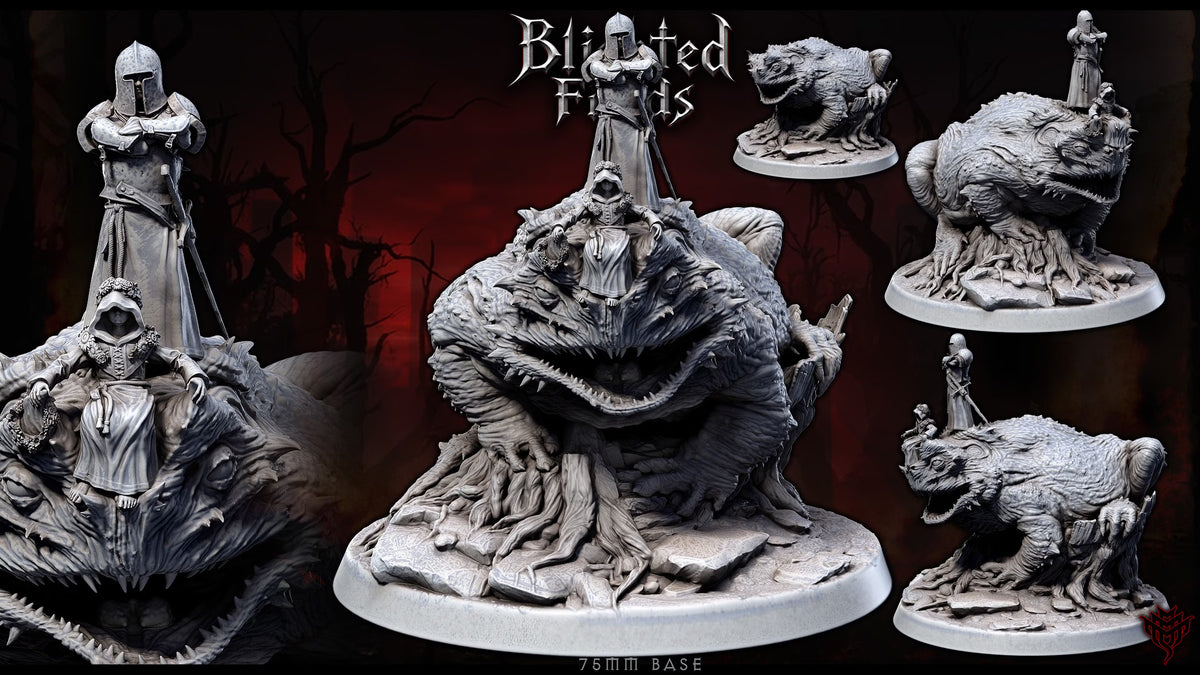 Blighted Frog Riders DND TTRPG Resin Model 75mm Base
