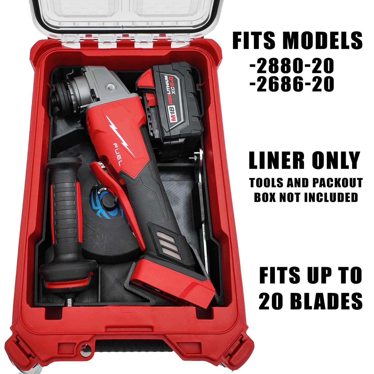 M18 Grinder Organizer for Milwaukee Compact Packout